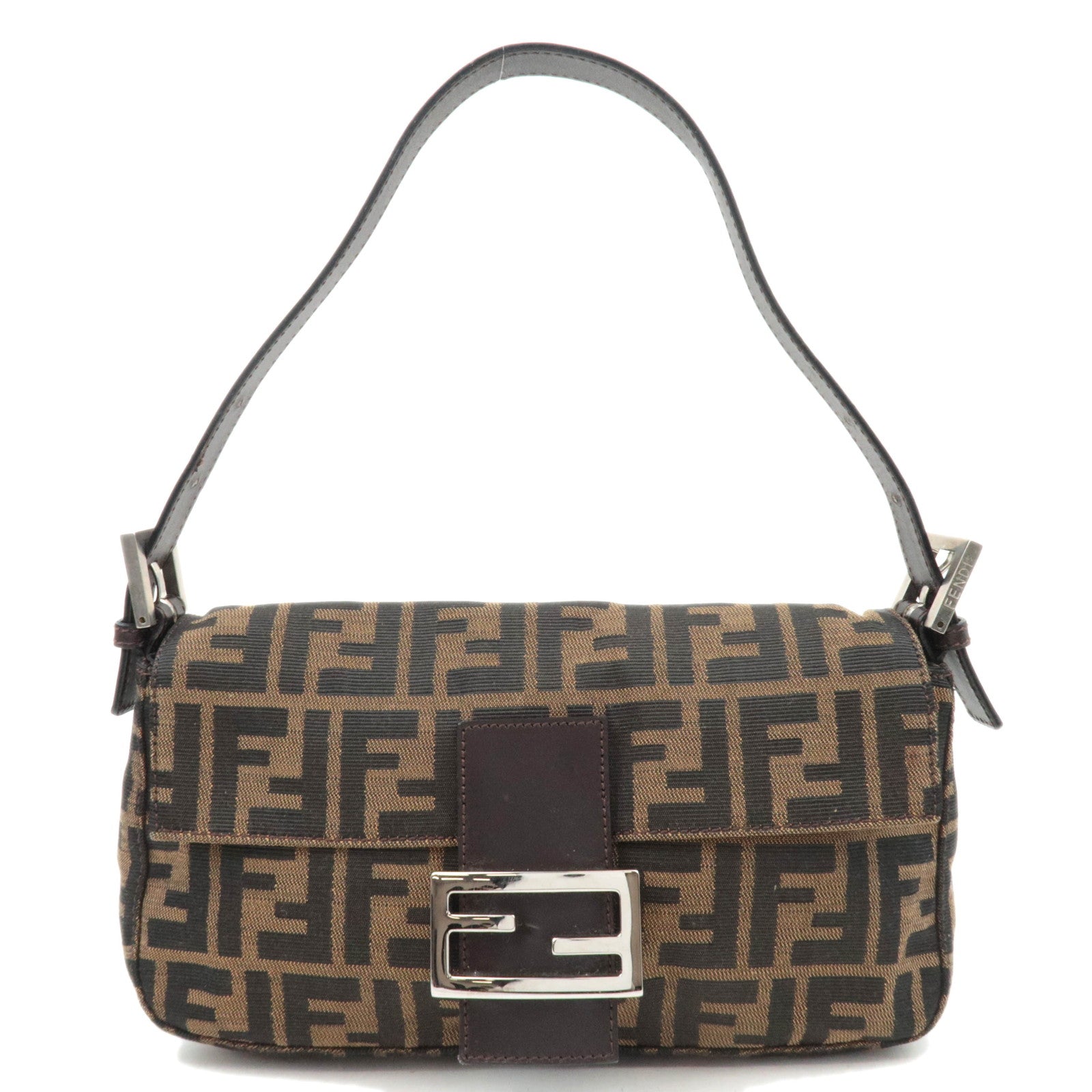 FENDI Zucca Mamma Baguette bag Canvas Leather Brown Black 2642486547