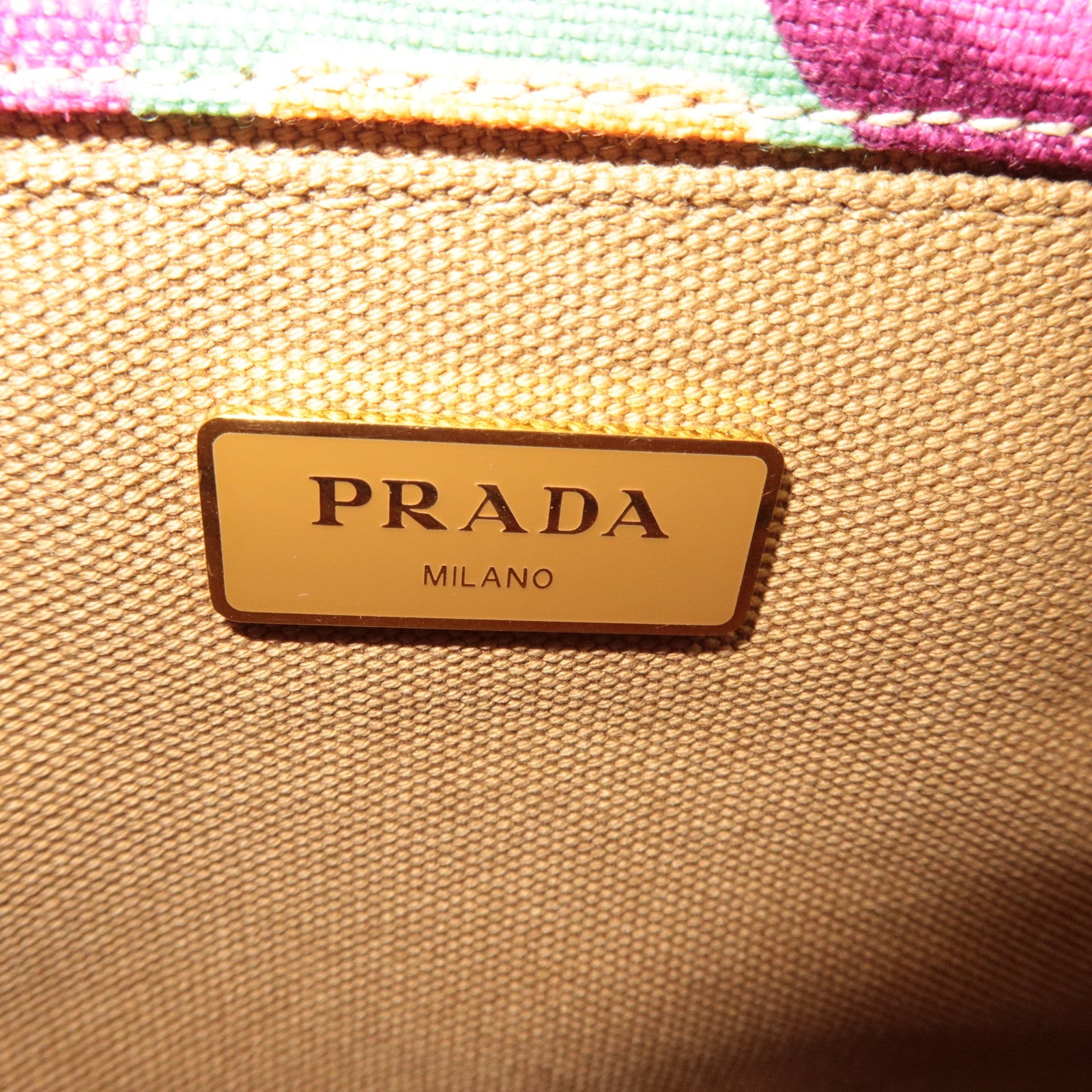 PRADA Canapa Mini Geometric Tote Bag Canvas Pink 1BG439