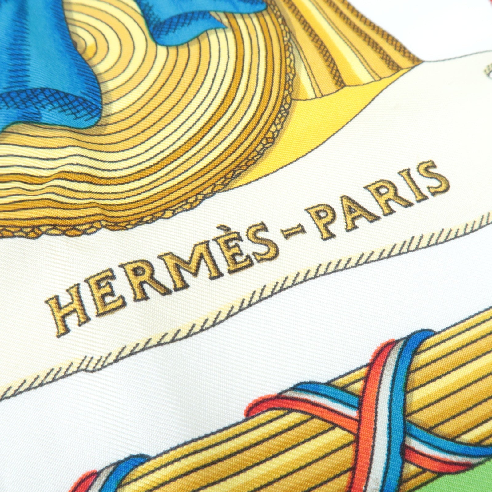 Hermes Carre 90 Scarf LIBERTE EGALITE FRATERNITE REPUBLIQUE FRANCAISE 1789 100% Silk Green