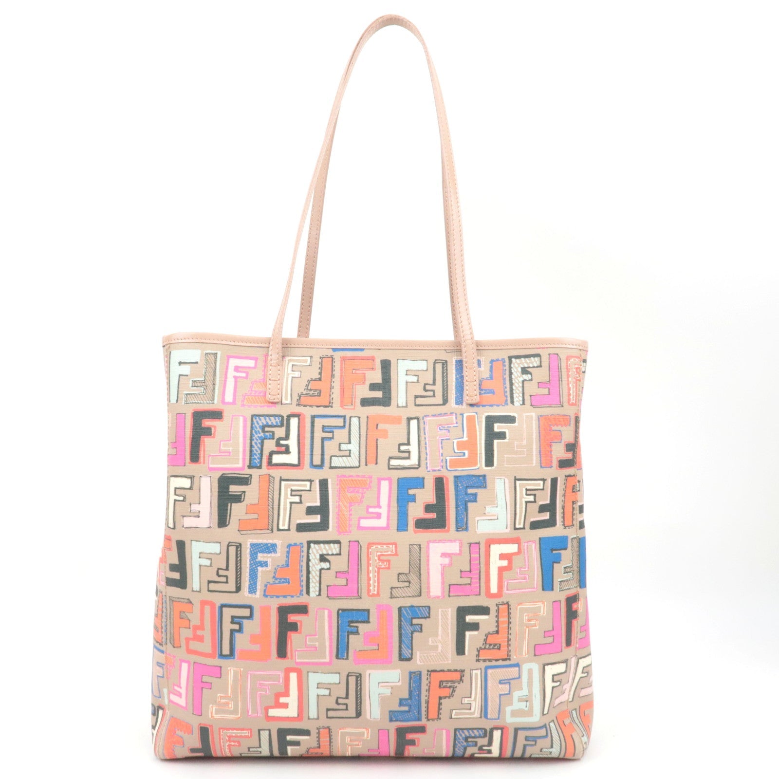 FENDI Zucca PVC Patent Tote Bag Multicolor 8BH211