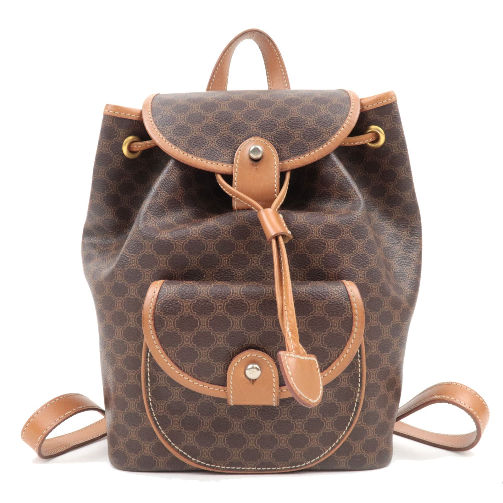 CELINE Macadam PVC Leather Backpack Brown86601