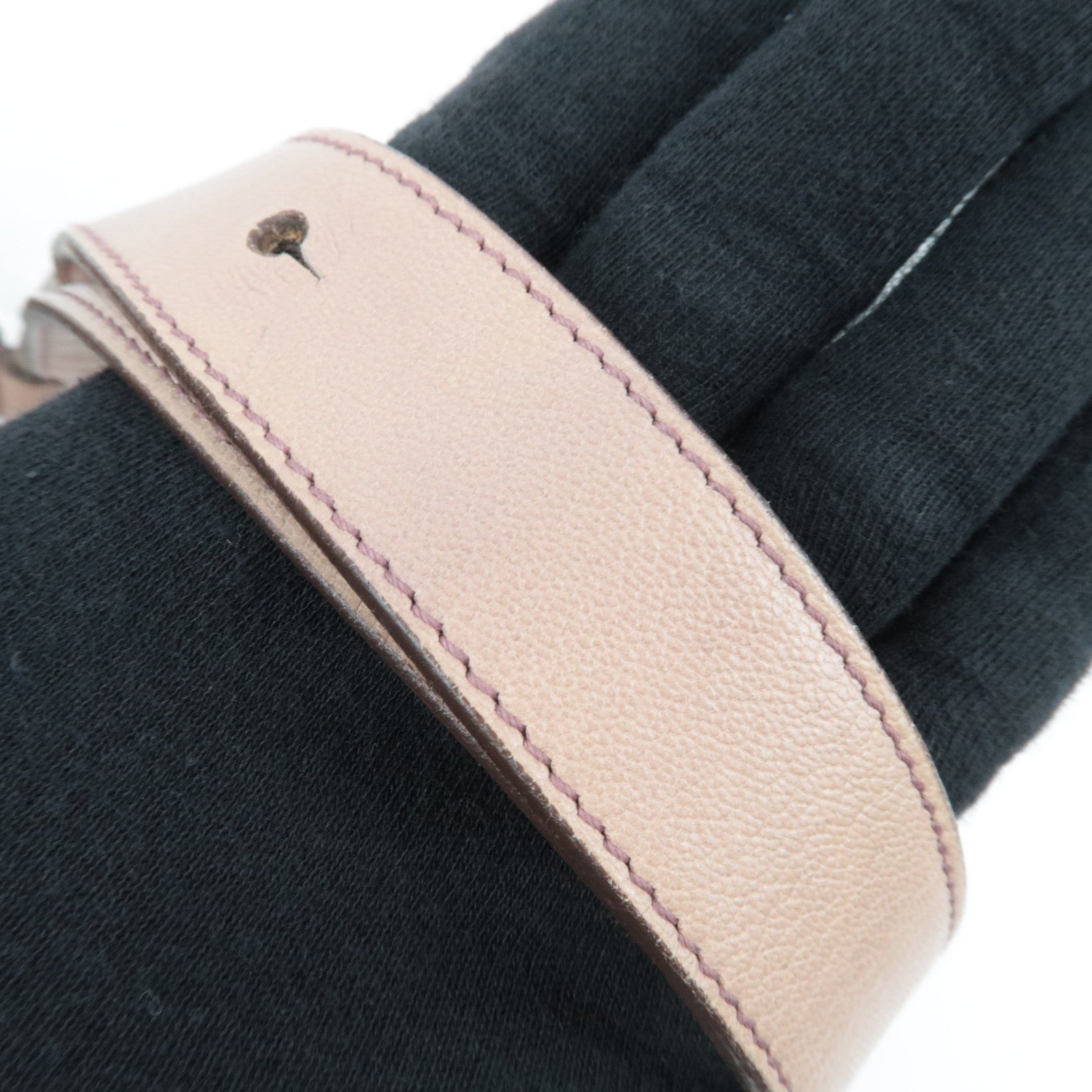 SAINT LAURENT YSL Nadja Leather Shoulder Bag Pink Beige