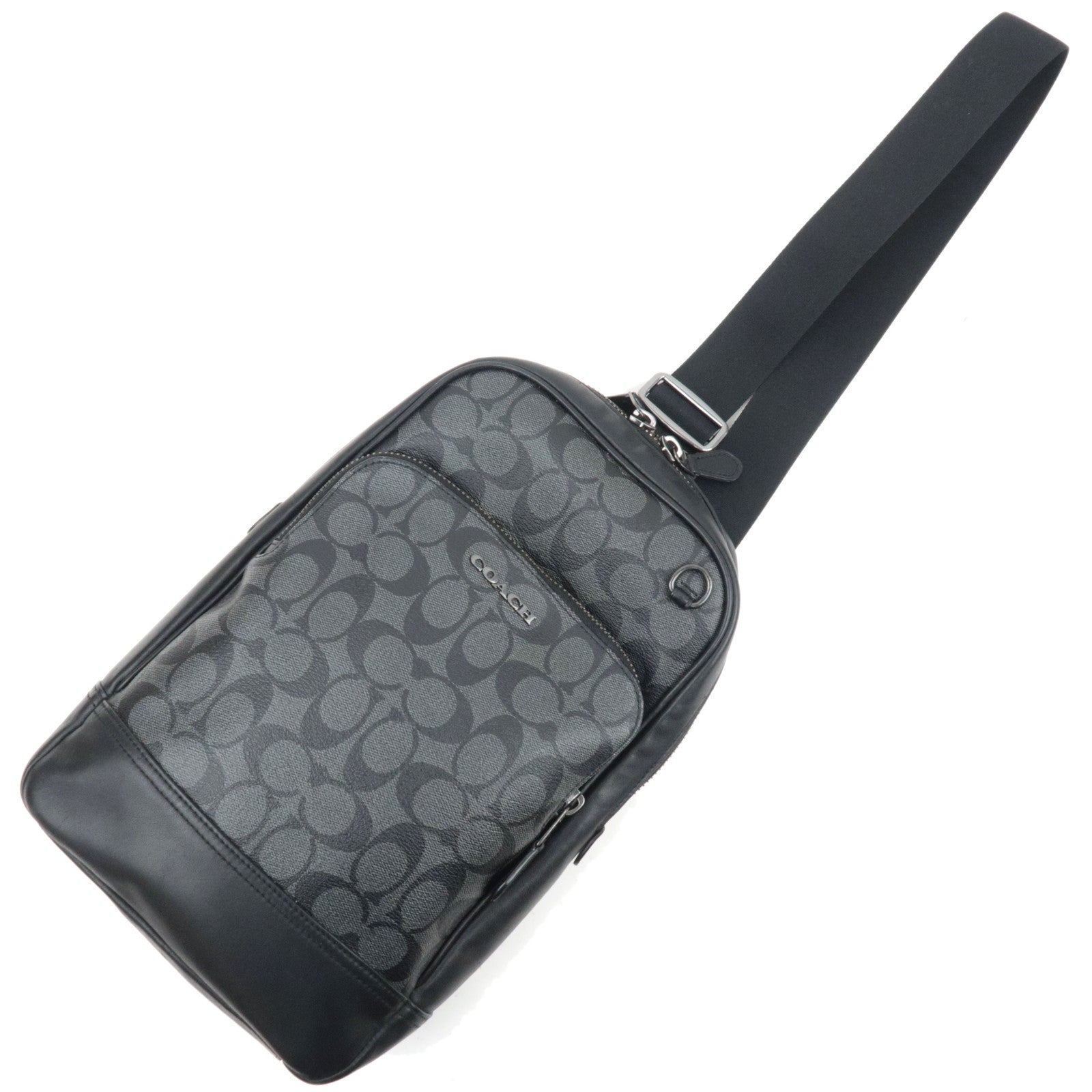 COACH Signature PVC Leather Body Bag Gray Black C293286618