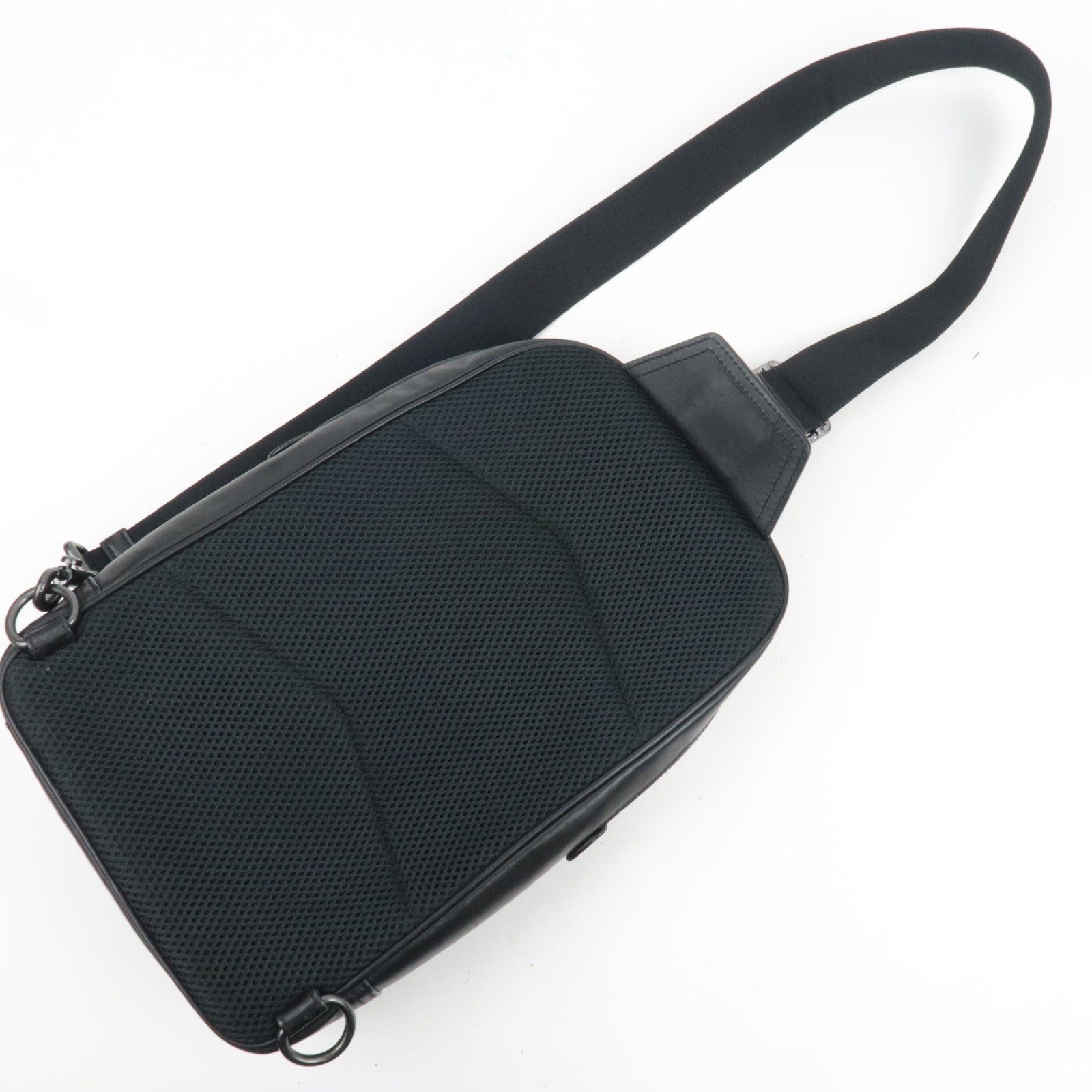 COACH Signature PVC Leather Body Bag Gray Black C2932