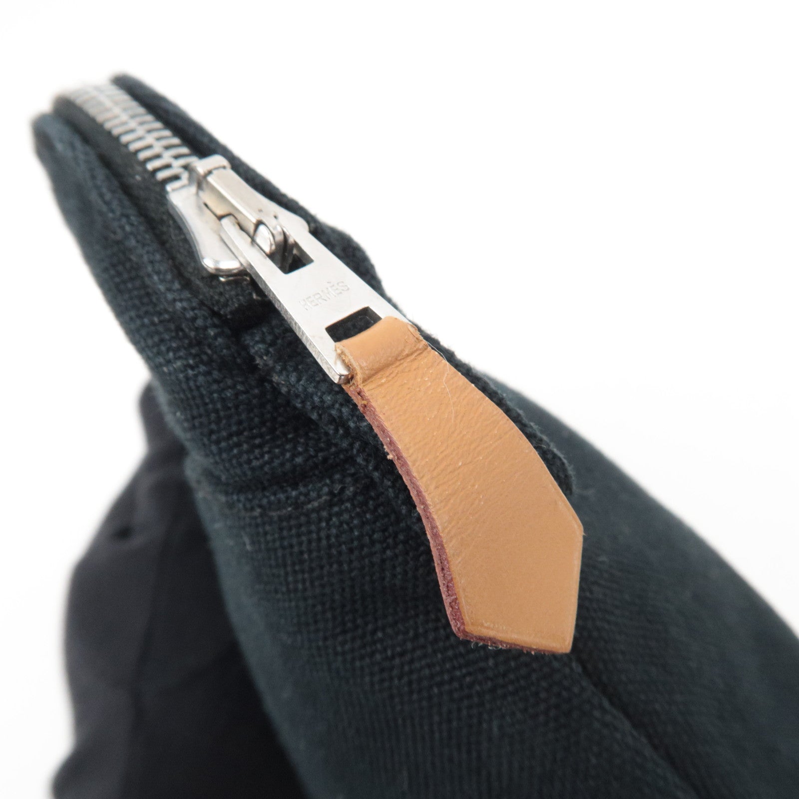 HERMES Bolide Pouch Mini 20 Canvas Leather Black