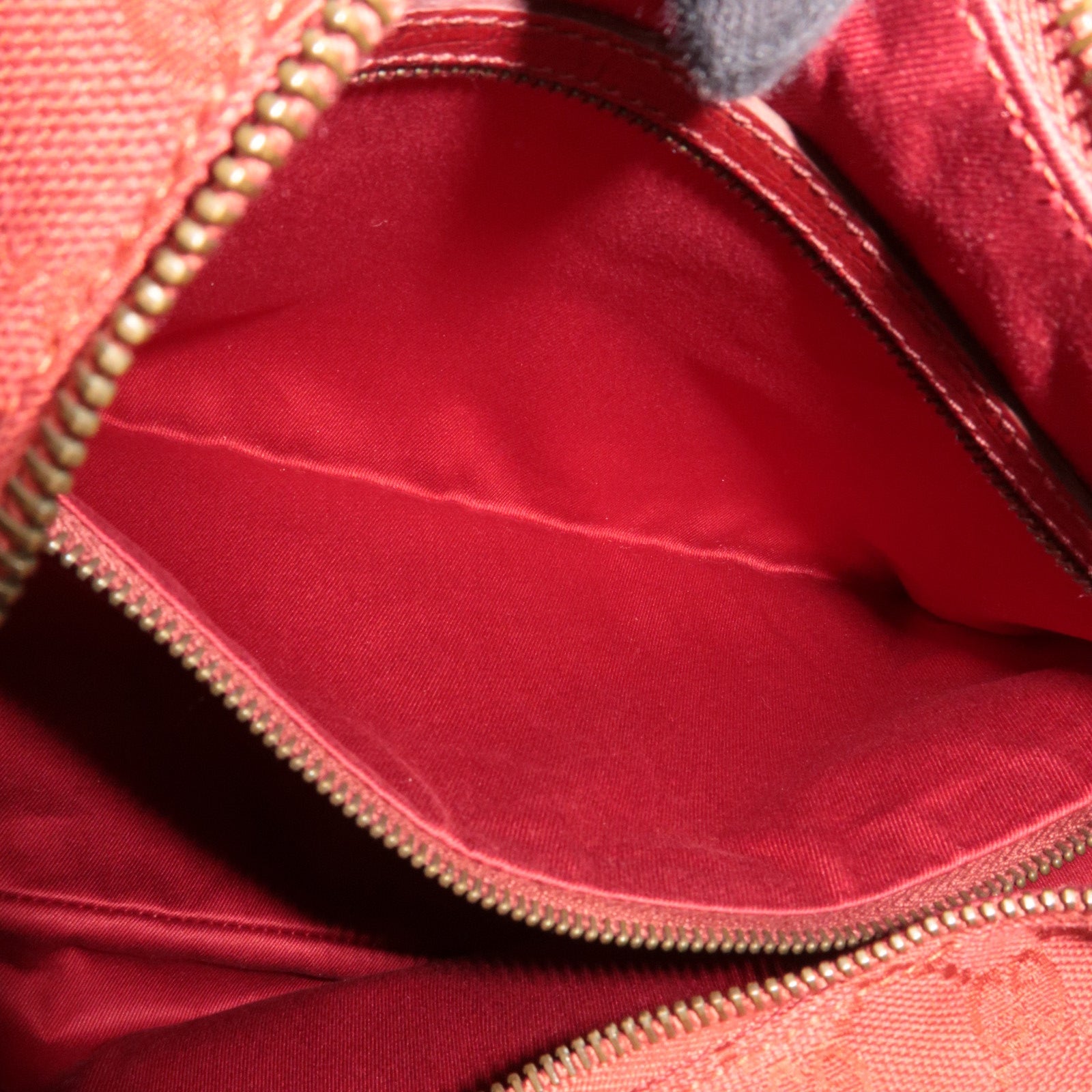 GUCCI Horsebit GG Canvas Shoulder Bag Red 115867