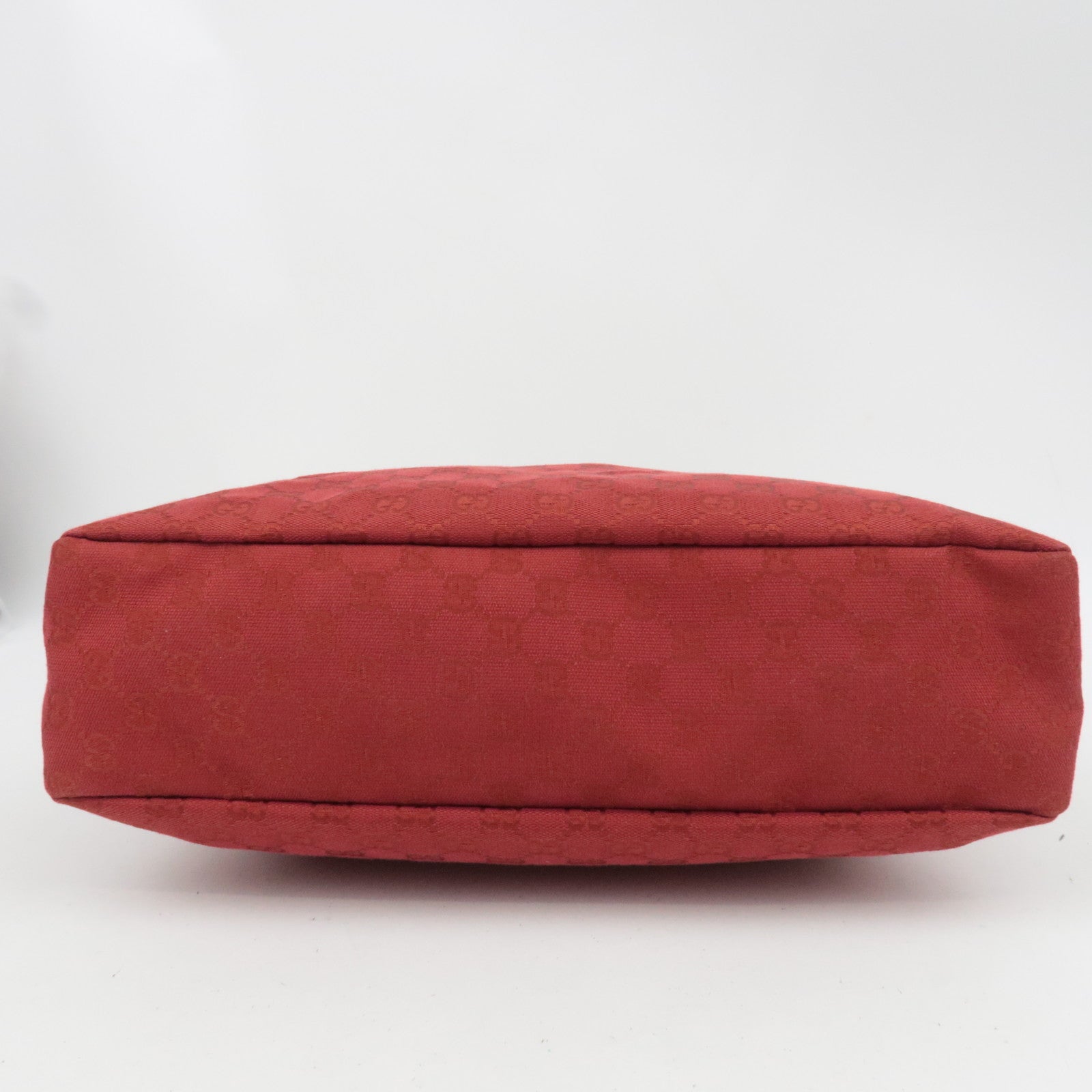 GUCCI Horsebit GG Canvas Shoulder Bag Red 115867