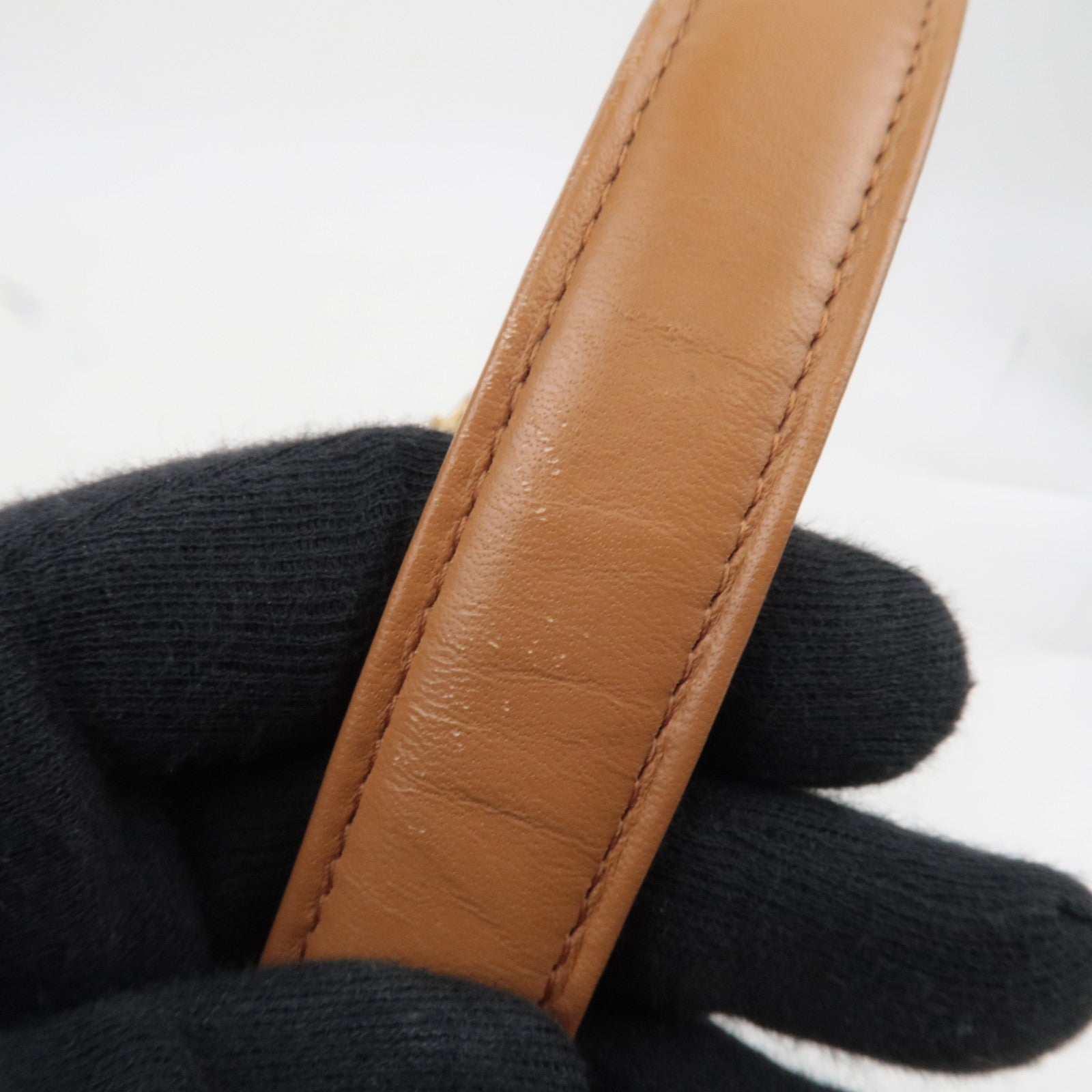 SAINT LAURENT YSL Logo Leather Handbag Black Brown