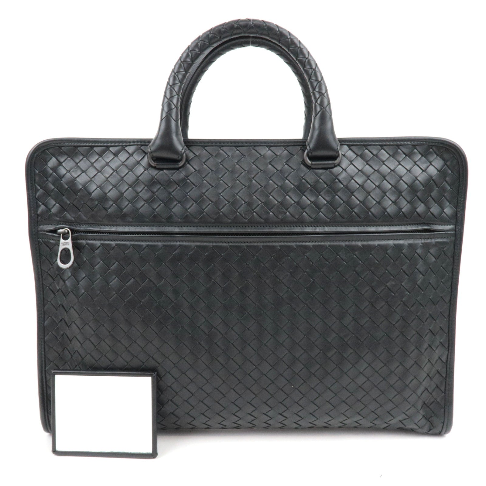 BOTTEGA VENETA Intrecciato Leather Business Bag Black86711