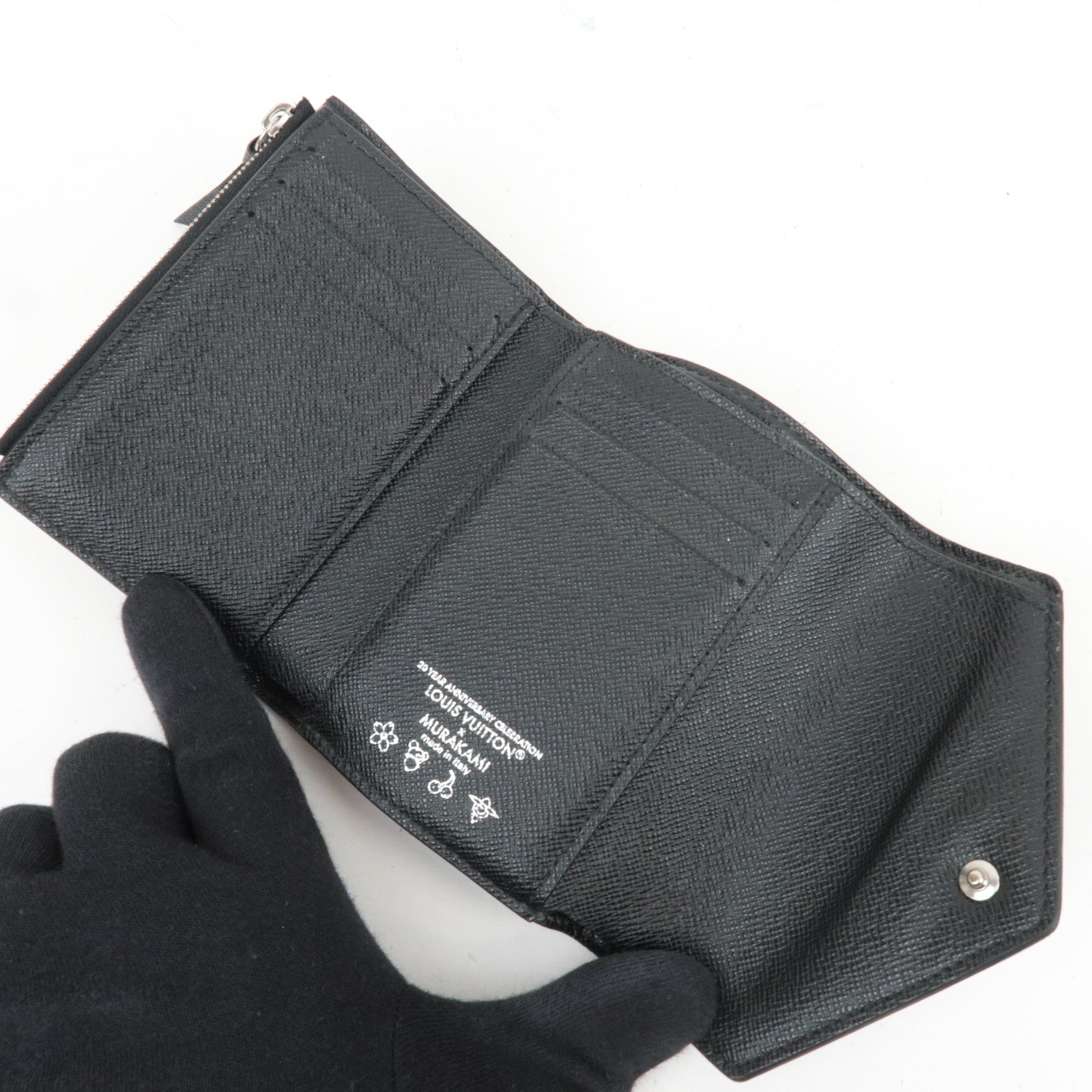 Louis Vuitton Monogram Multicolor Takashi Murakami Portefeuille Victorine Wallet Noir M14163
