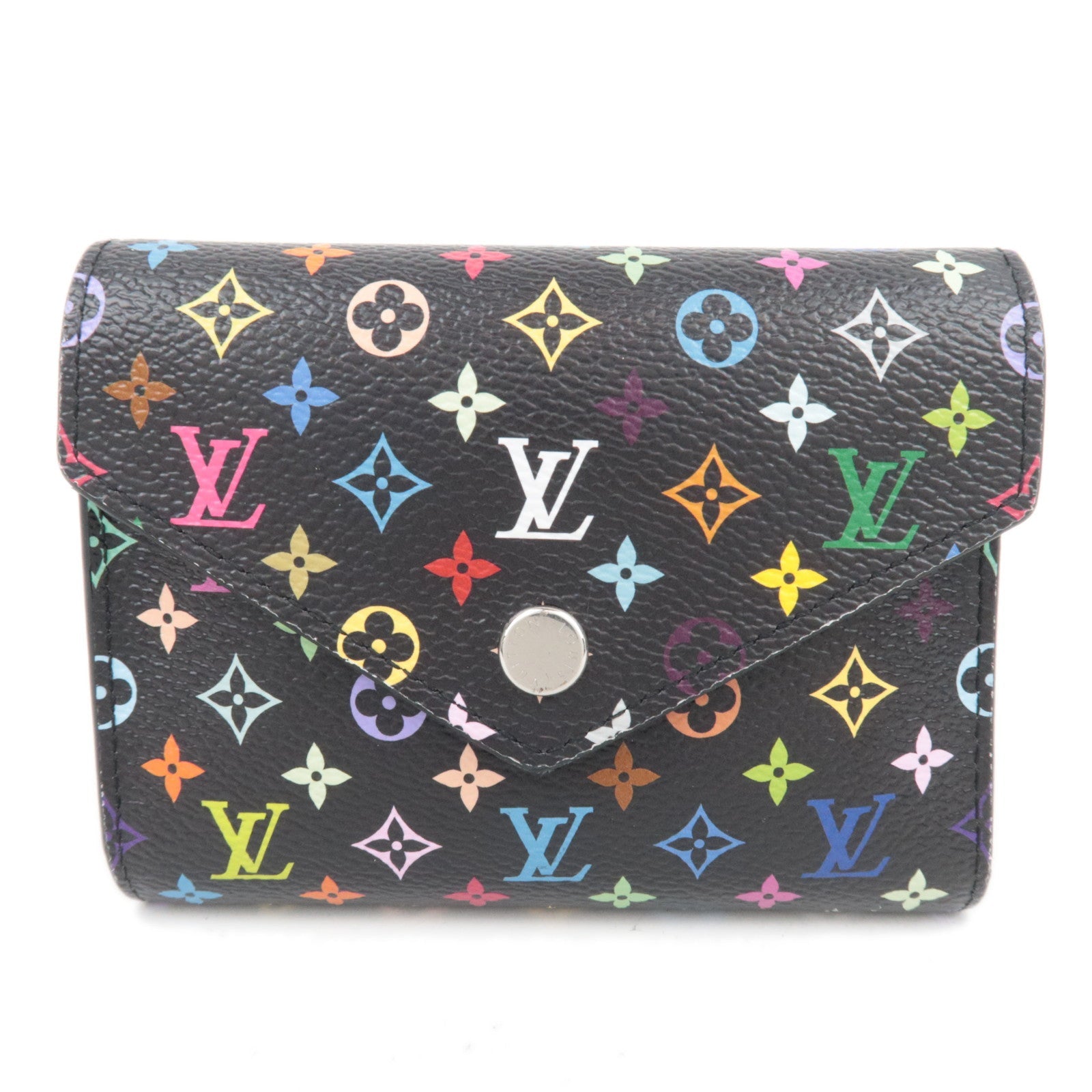 Louis Vuitton Monogram Multicolor Takashi Murakami Portefeuille Victorine Wallet Noir M1416386713