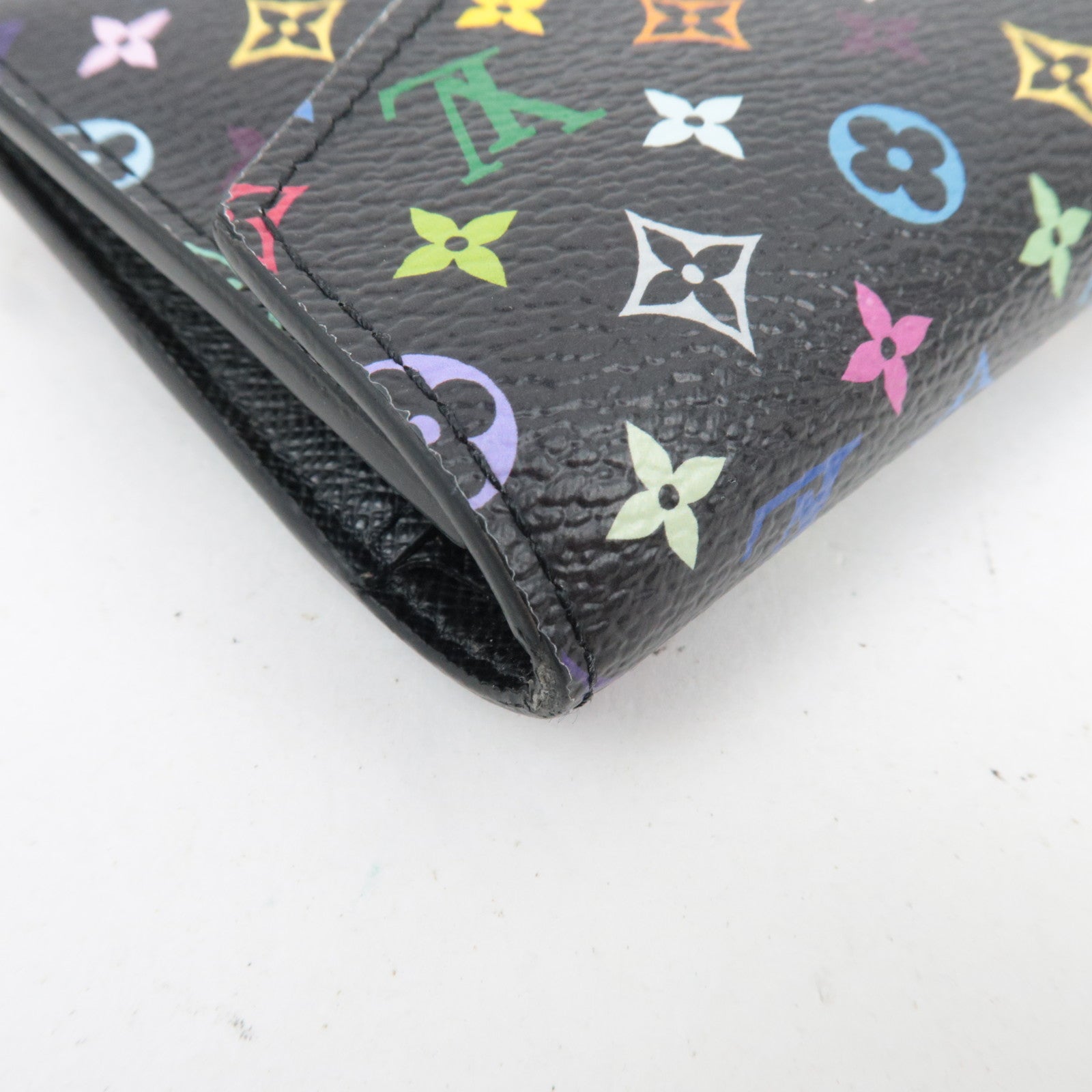Louis Vuitton Monogram Multicolor Takashi Murakami Portefeuille Victorine Wallet Noir M14163