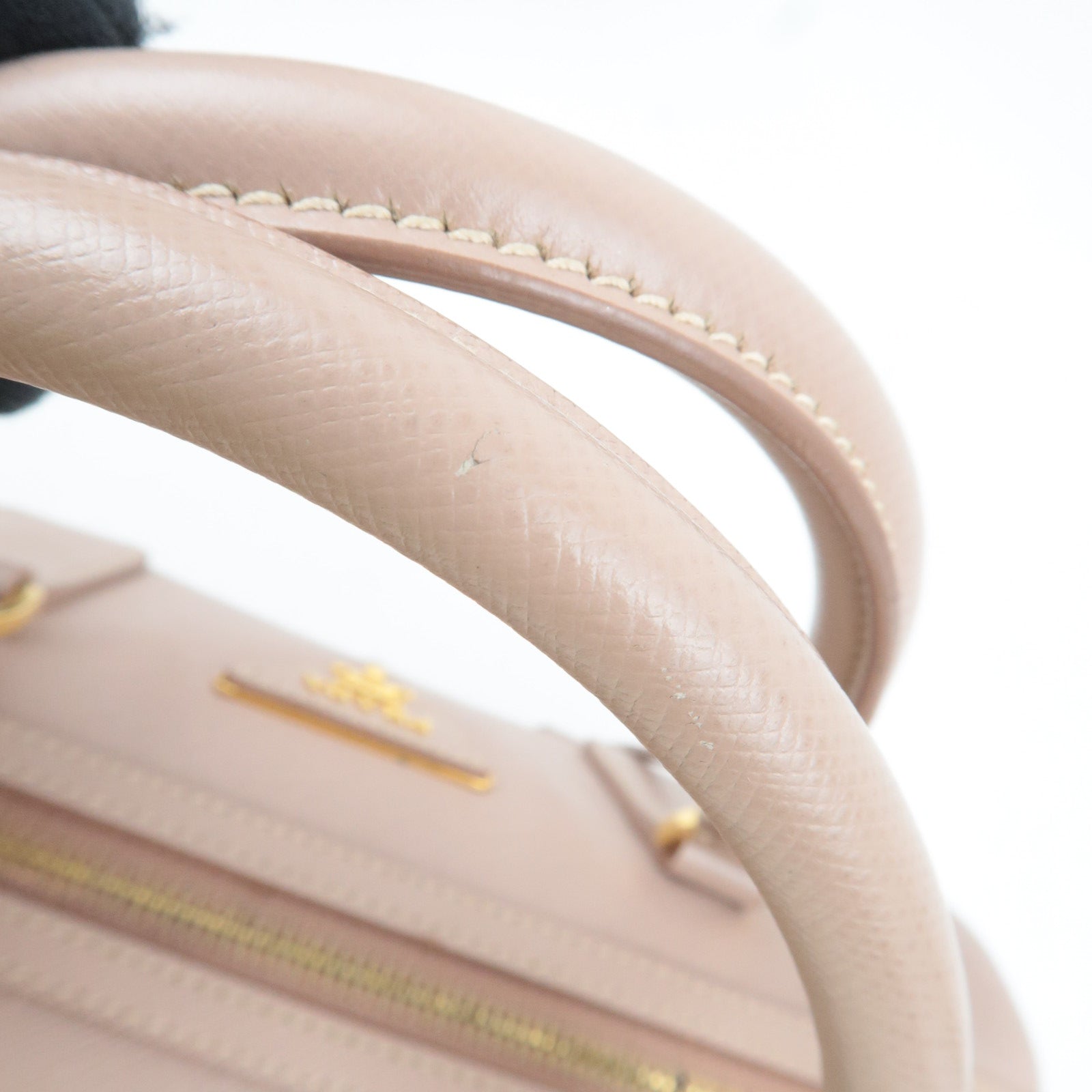PRADA Galleria Saffiano Leather 2Way Small Boston Bag Pink Beige 1M1132
