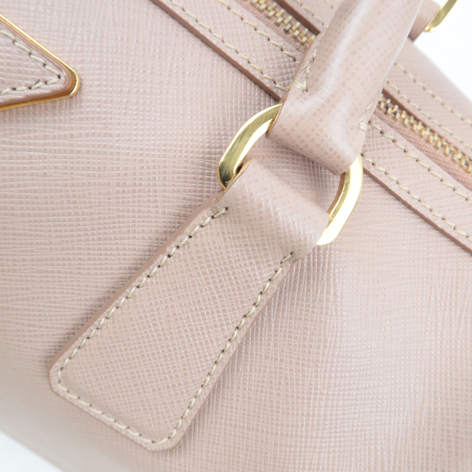 PRADA Galleria Saffiano Leather 2Way Small Boston Bag Pink Beige 1M1132