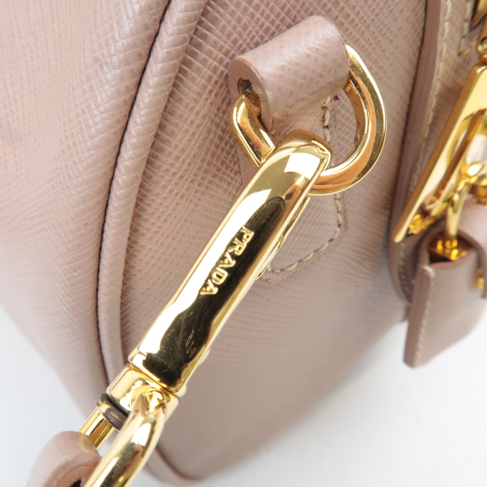 PRADA Galleria Saffiano Leather 2Way Small Boston Bag Pink Beige 1M1132
