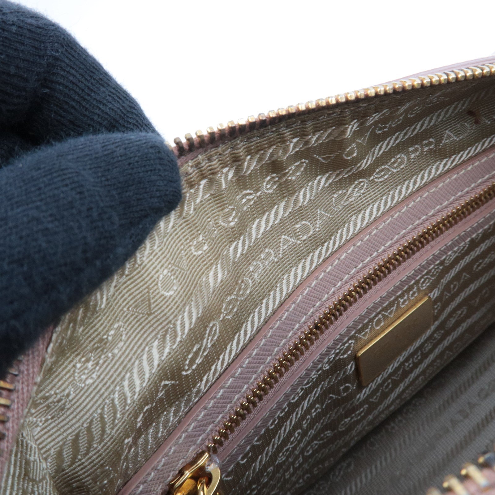 PRADA Galleria Saffiano Leather 2Way Small Boston Bag Pink Beige 1M1132