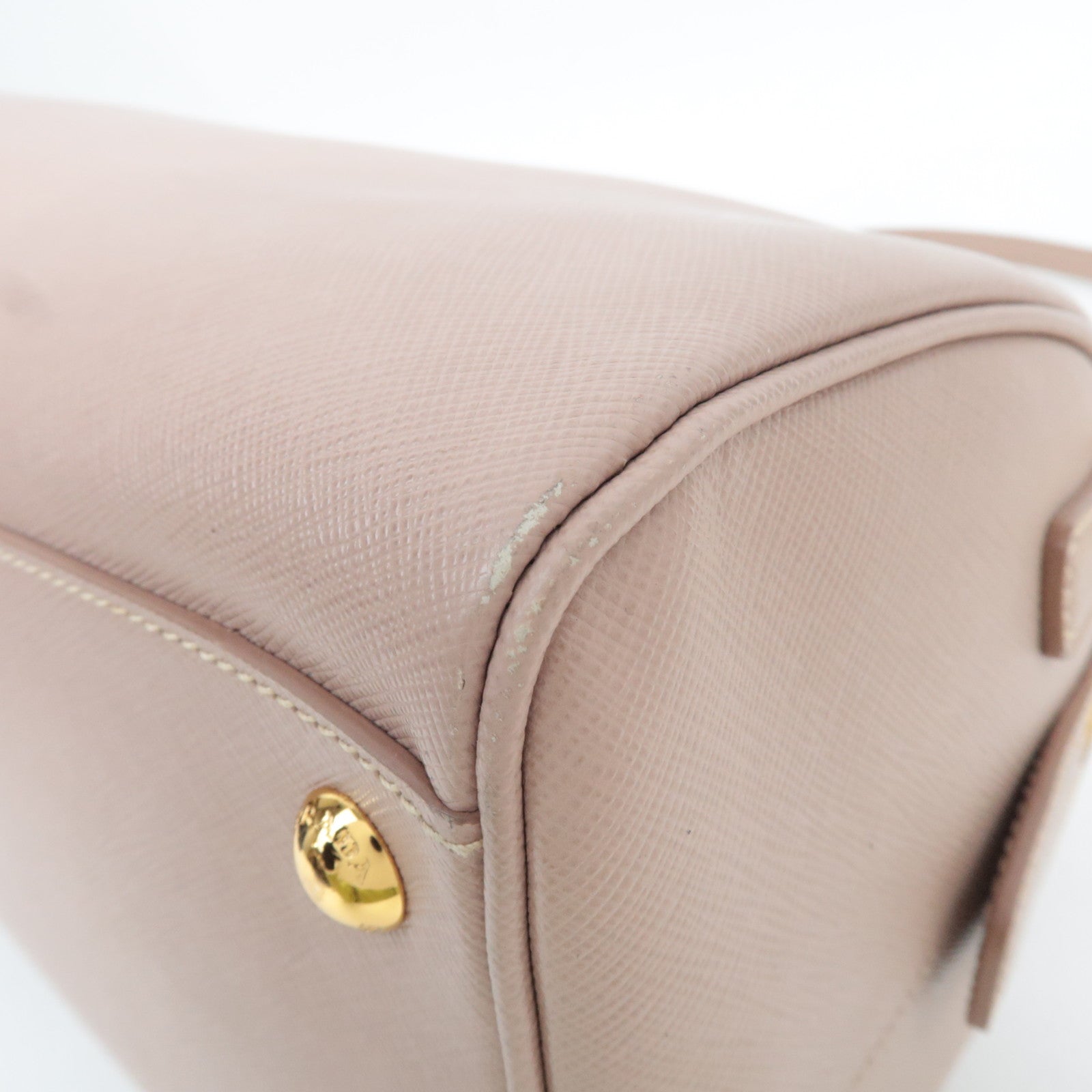 PRADA Galleria Saffiano Leather 2Way Small Boston Bag Pink Beige 1M1132