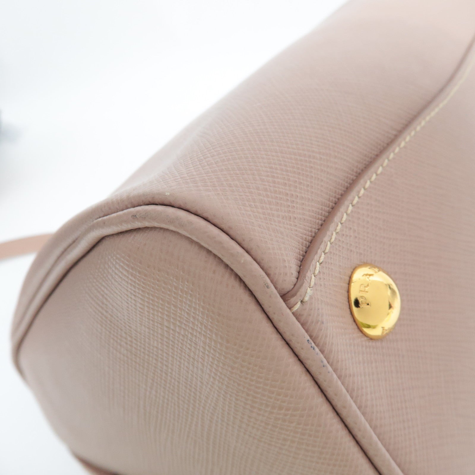 PRADA Galleria Saffiano Leather 2Way Small Boston Bag Pink Beige 1M1132