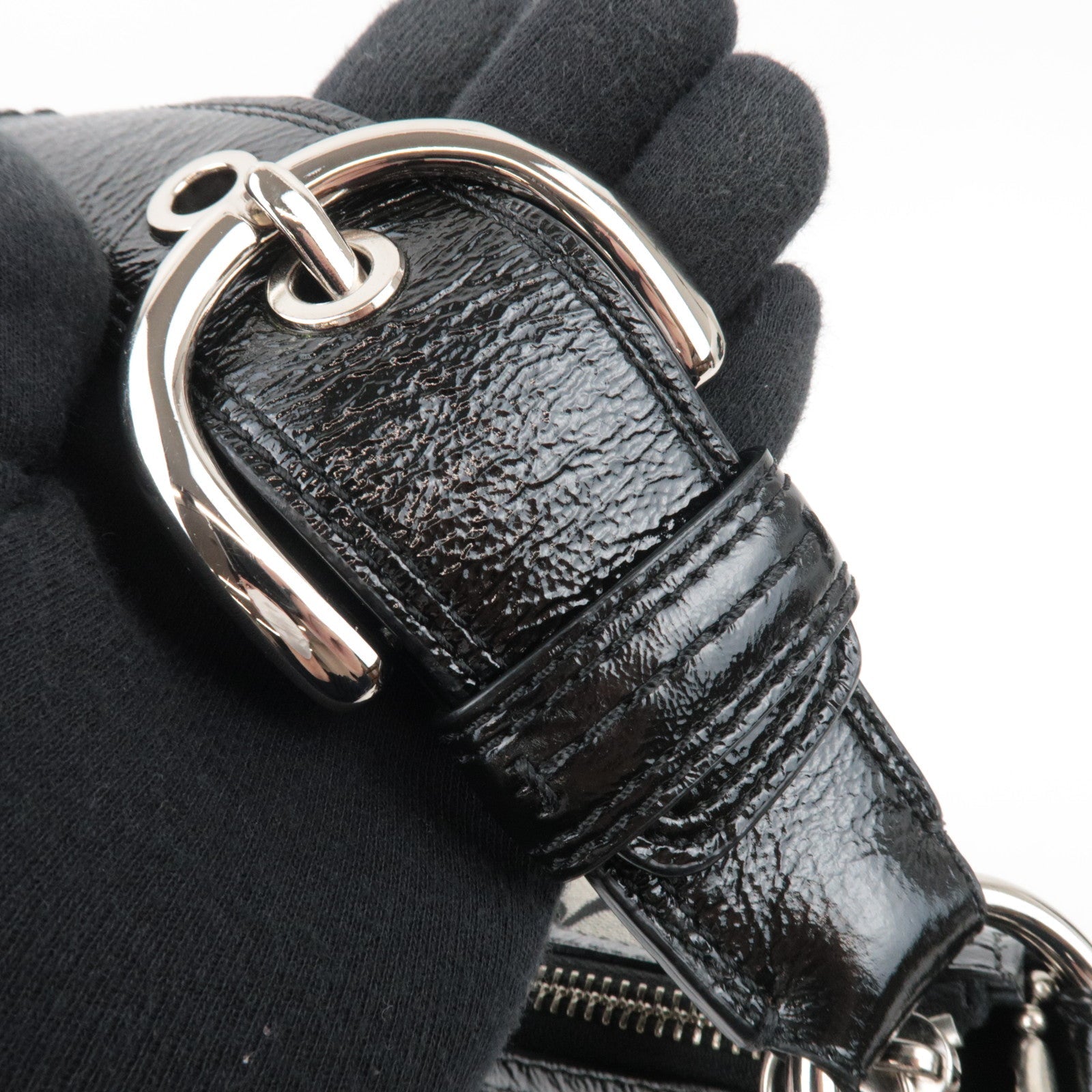 COACH Signature Canvas Leather Shoulder Bag Black White F13115