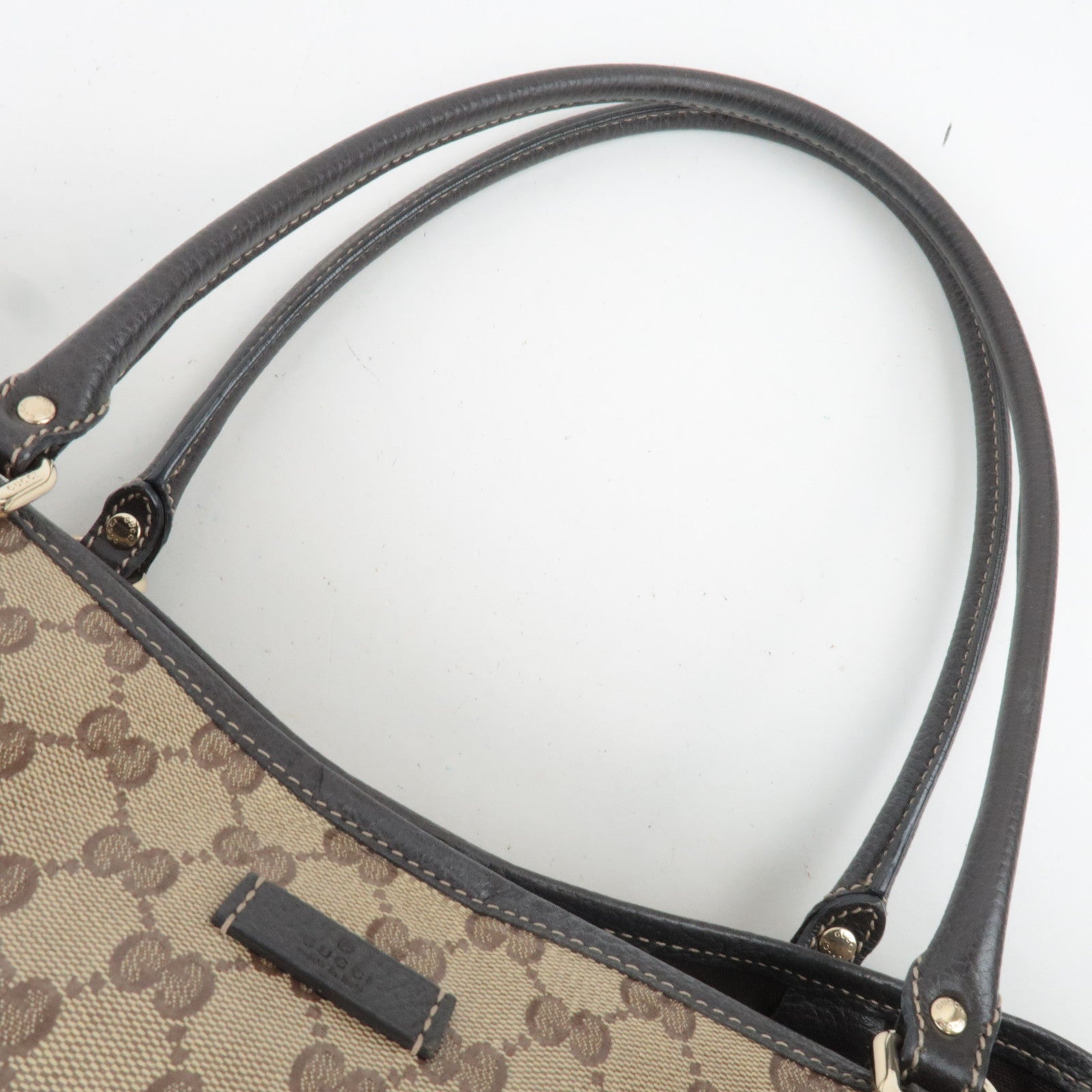 GUCCI GG Crystal Tote Bag Beige Brown