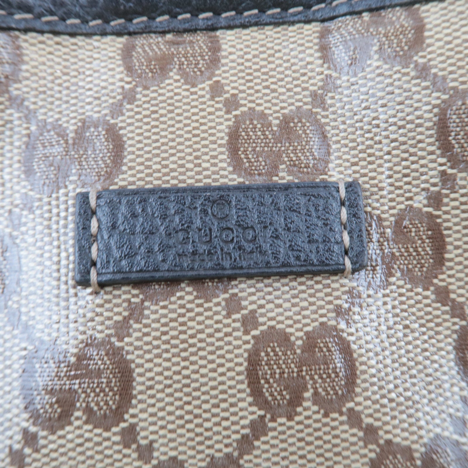 GUCCI GG Crystal Tote Bag Beige Brown