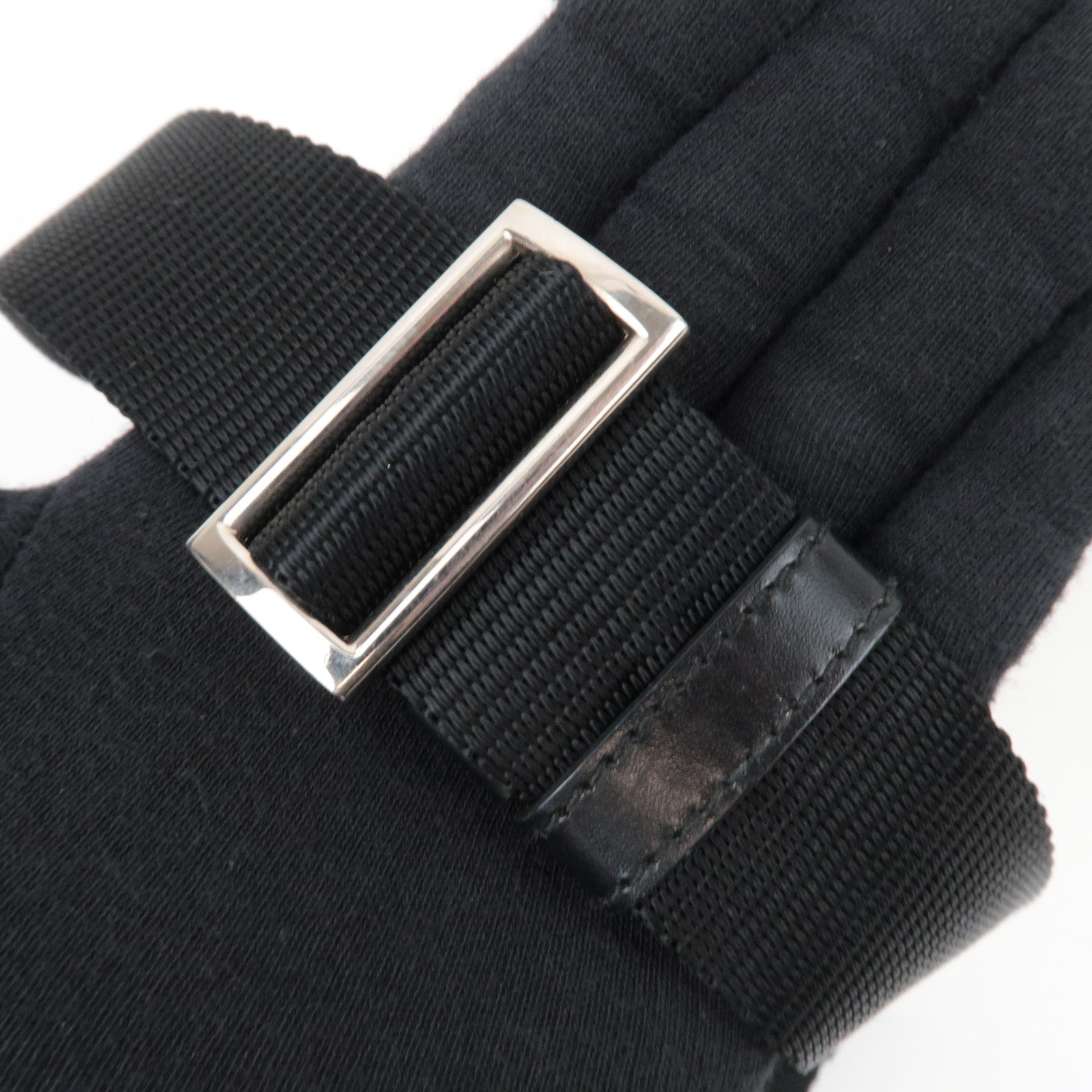 PRADA Nylon Leather Shoulder Bag Black