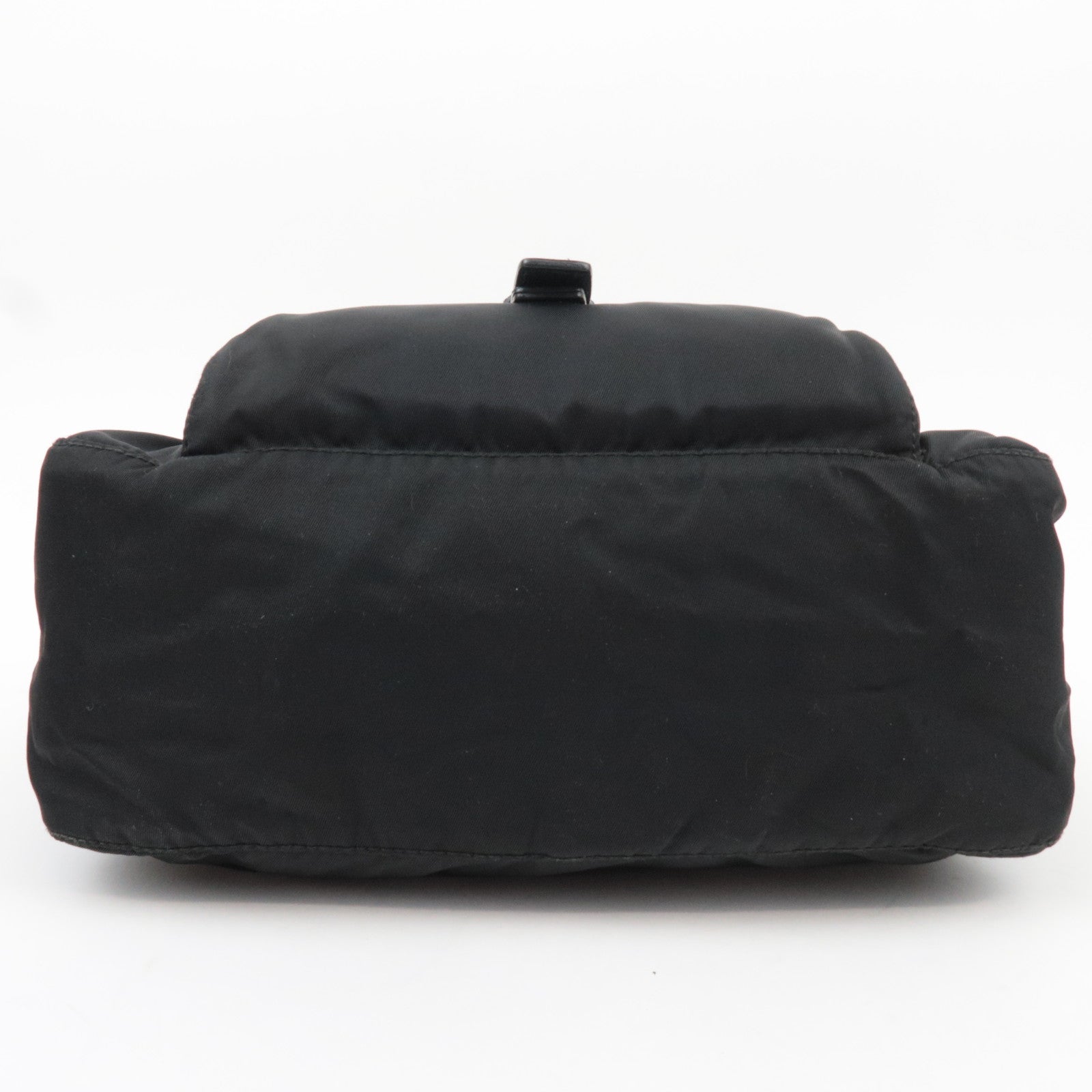 PRADA Nylon Leather Shoulder Bag Black