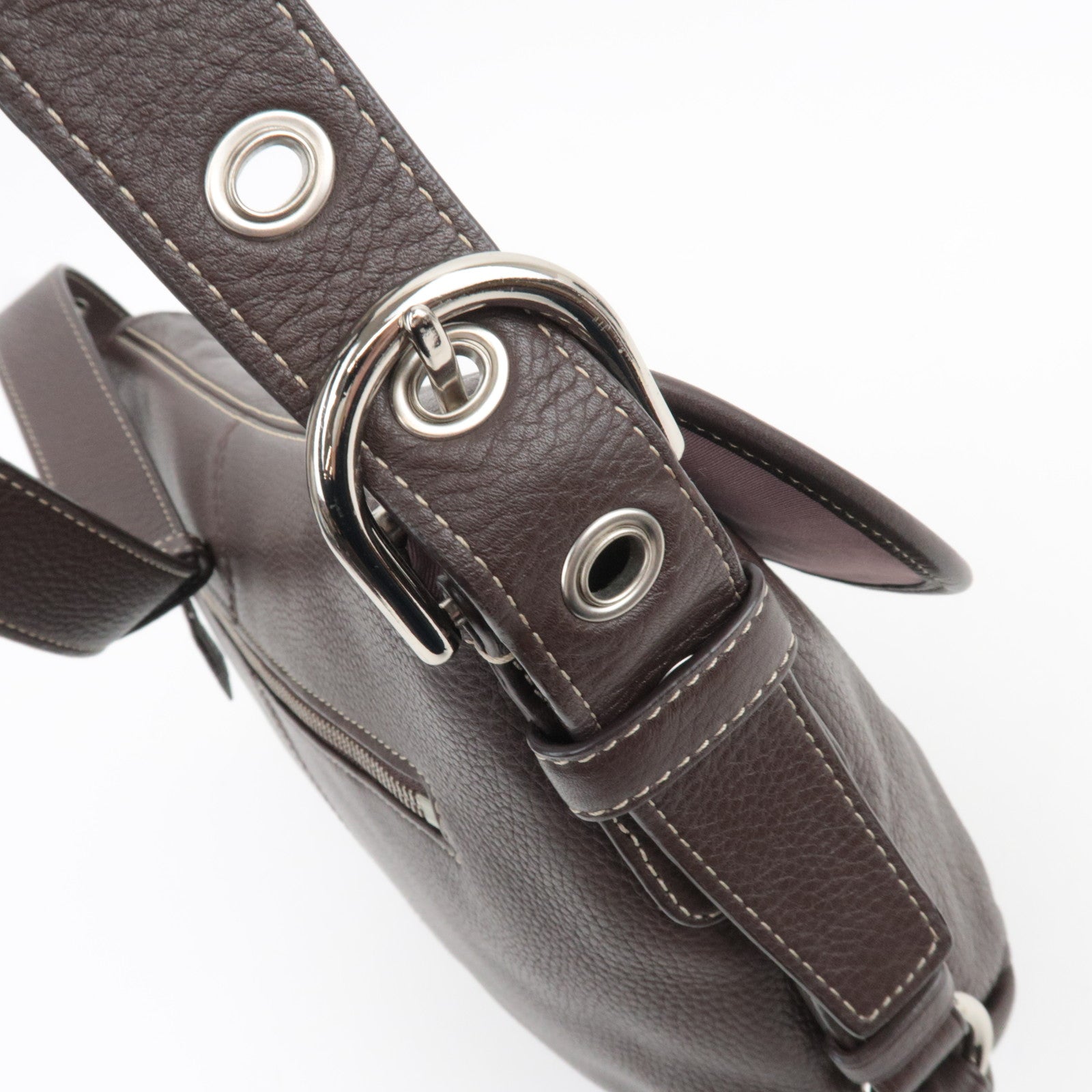 COACH Leather Shoulder Bag Brown F15170