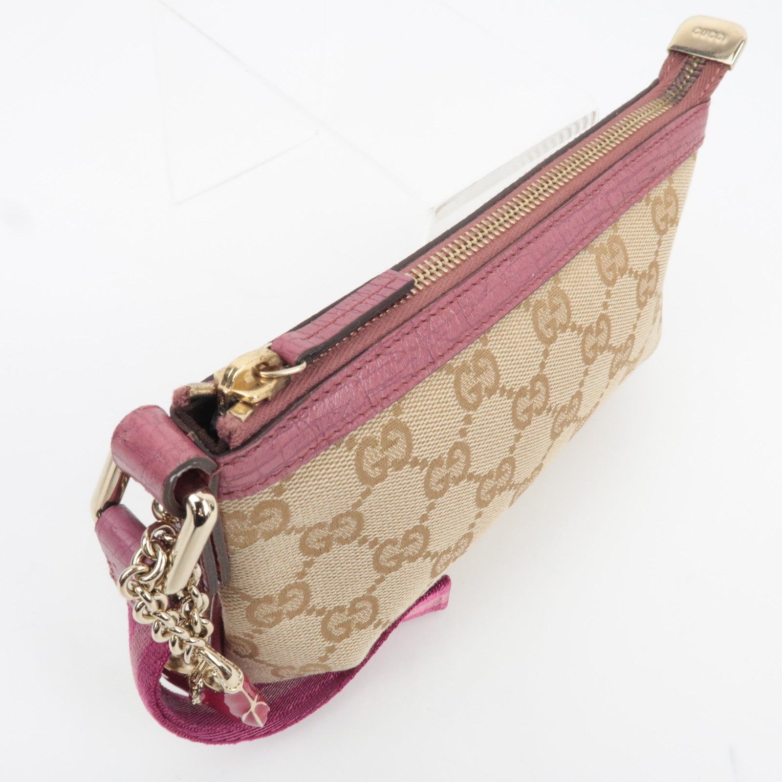 GUCCI GG Canvas Small Pouch Beige Pink 152507