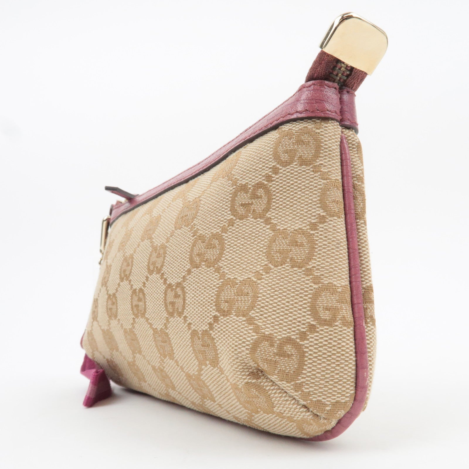 GUCCI GG Canvas Small Pouch Beige Pink 152507