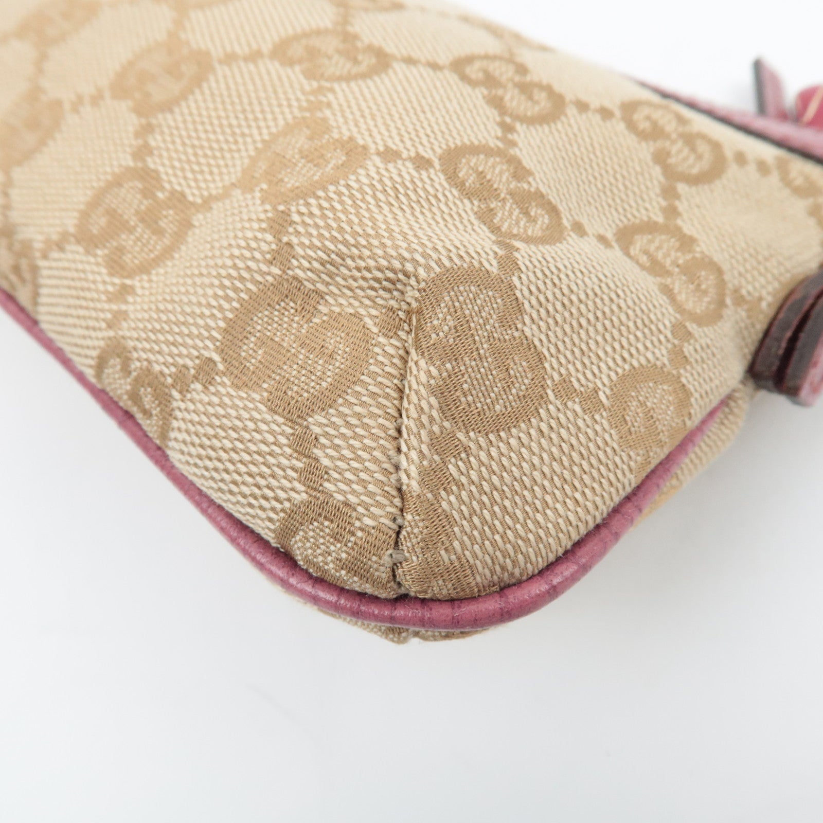 GUCCI GG Canvas Small Pouch Beige Pink 152507