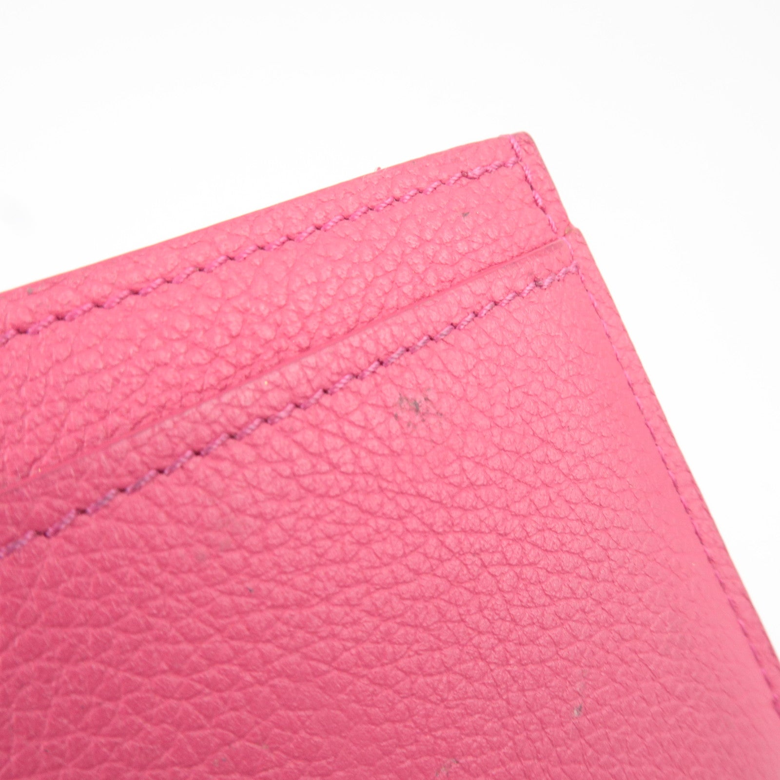 Louis Vuitton Porte Carte Lockme Leather Card Case Hot Pink