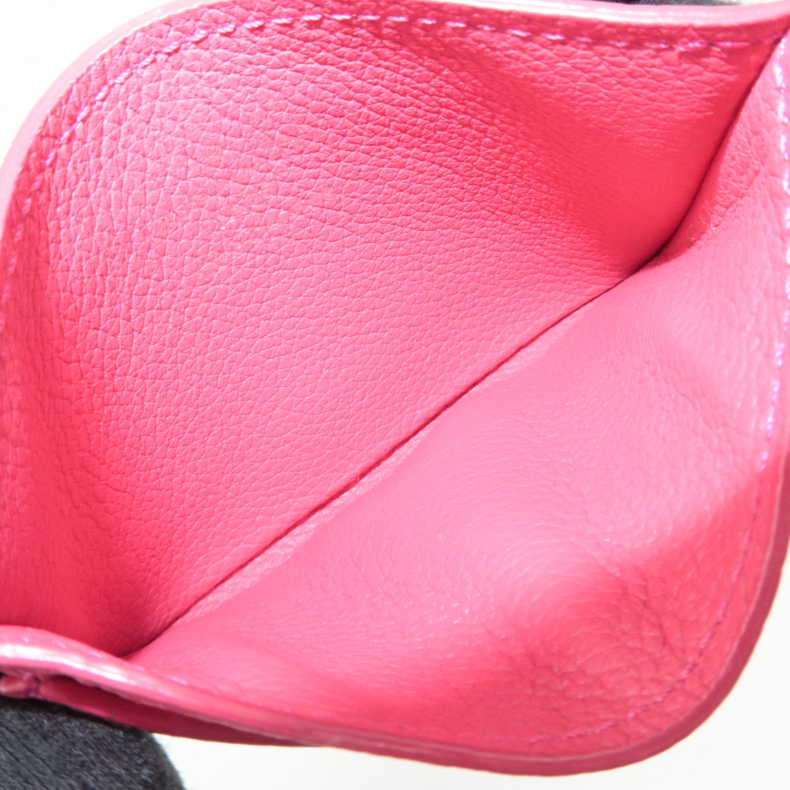 Louis Vuitton Porte Carte Lockme Leather Card Case Hot Pink