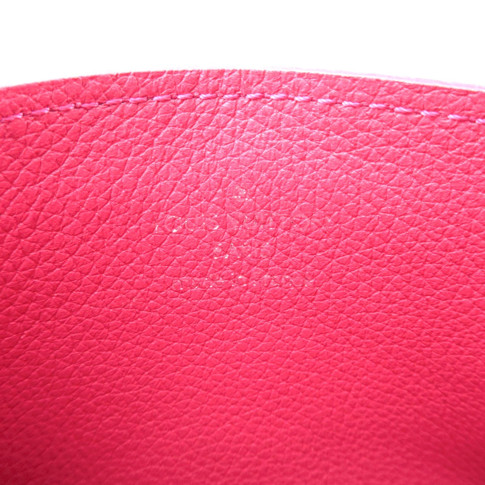 Louis Vuitton Porte Carte Lockme Leather Card Case Hot Pink