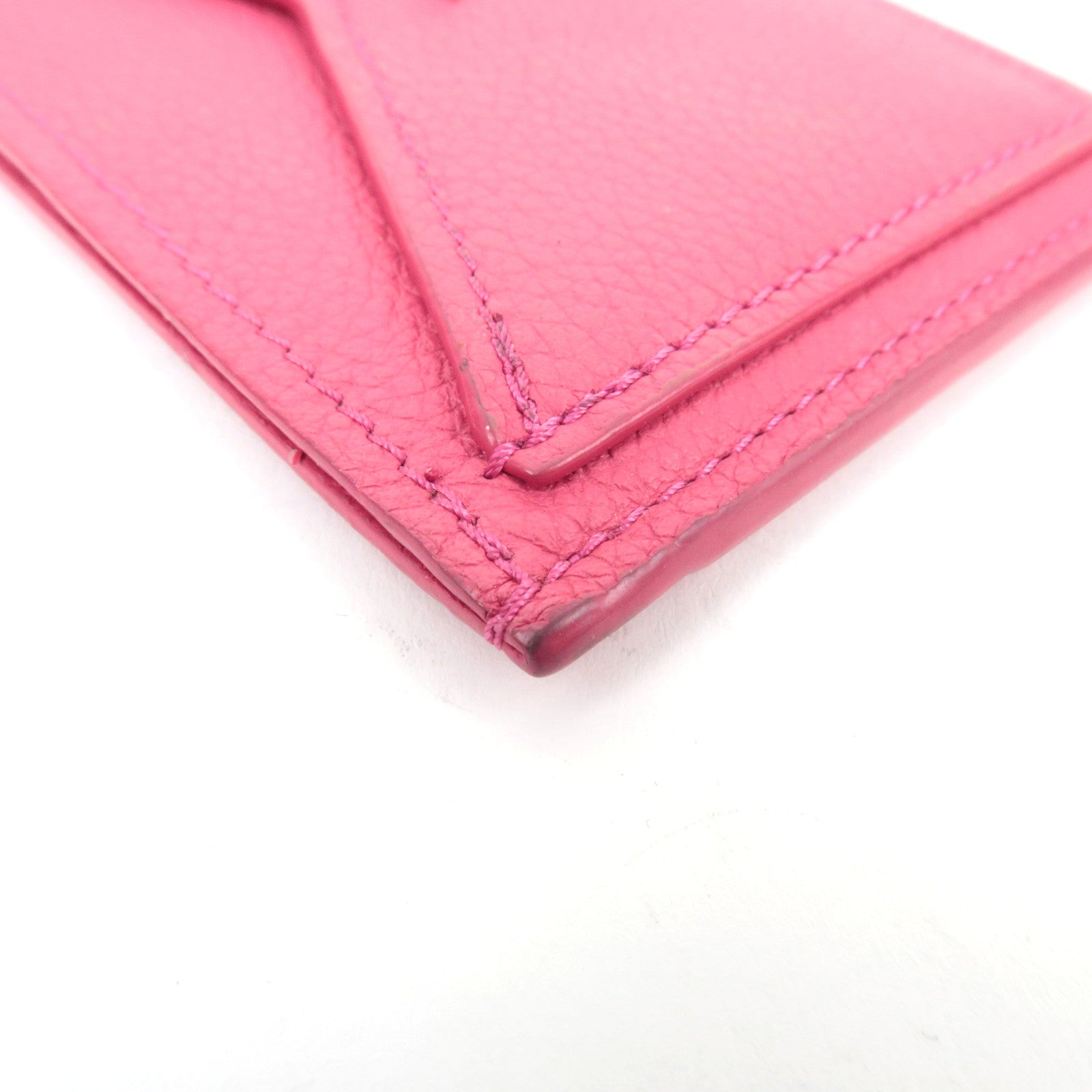 Louis Vuitton Porte Carte Lockme Leather Card Case Hot Pink
