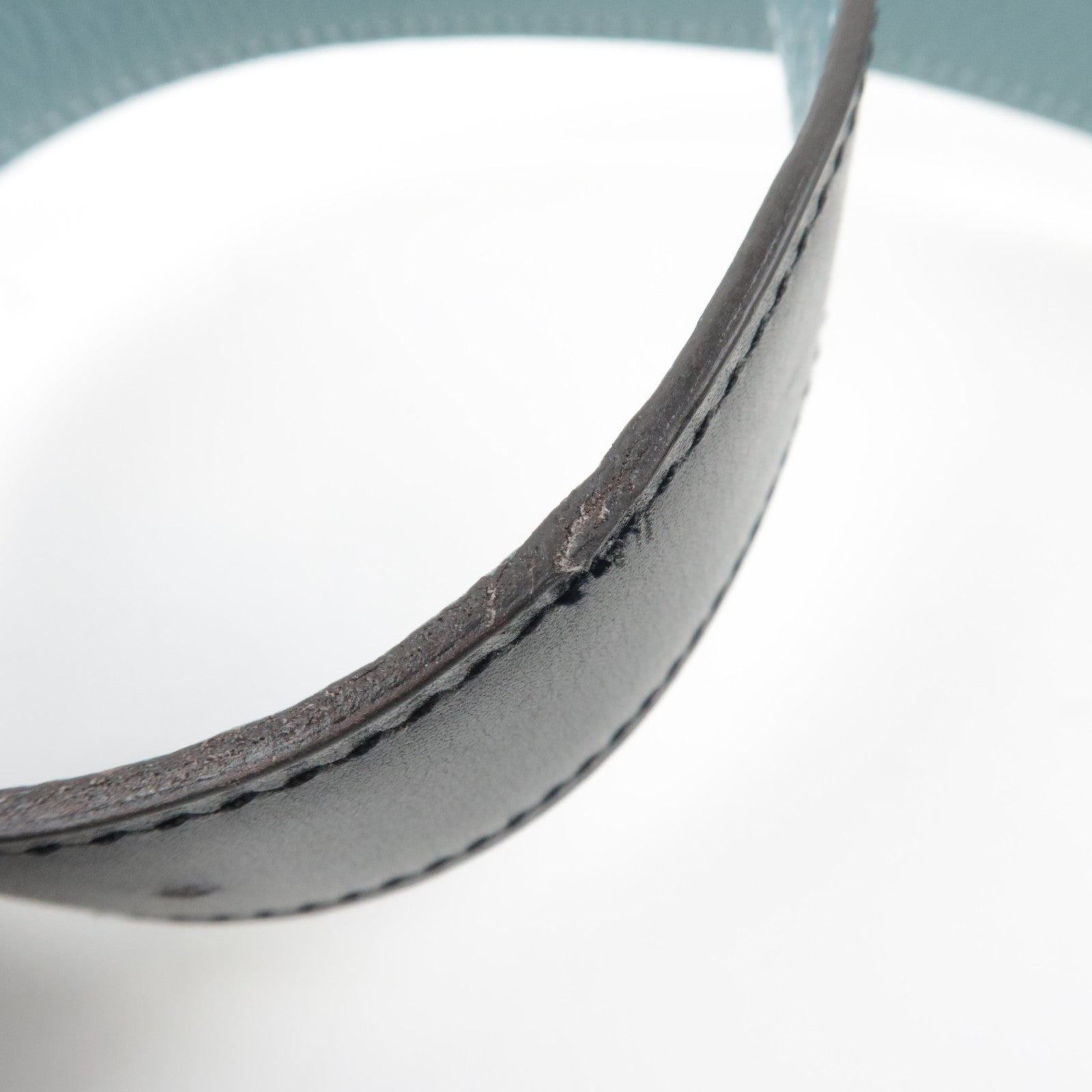 HERMES Constance H Leather Reversible Belt Size 85 M Stamp (2009) Black Light Blue