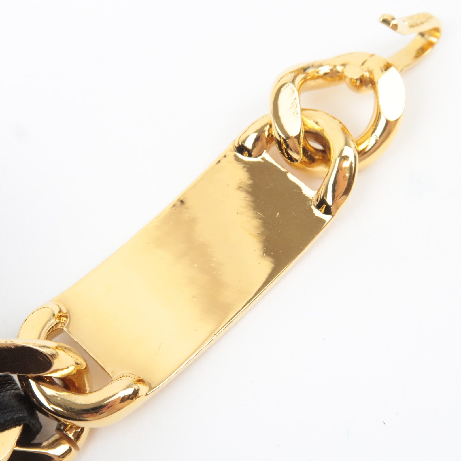 CHANEL Coin Charm Leather Chain Belt Black Gold