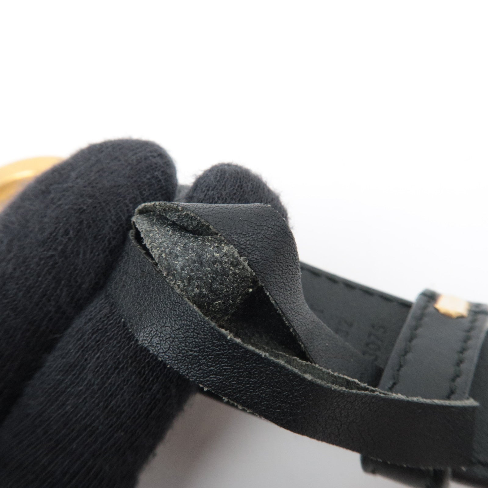 GUCCI GG Marmont Leather Belt 80/32 Black Gold HDW 414516