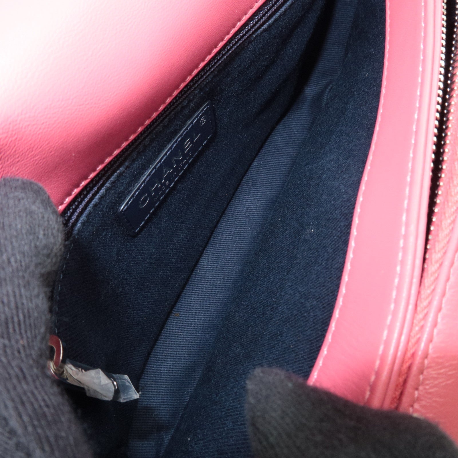 CHANEL Matelasse Calf Leather Chain Shoulder Bag Pink Silver HDW AS1315