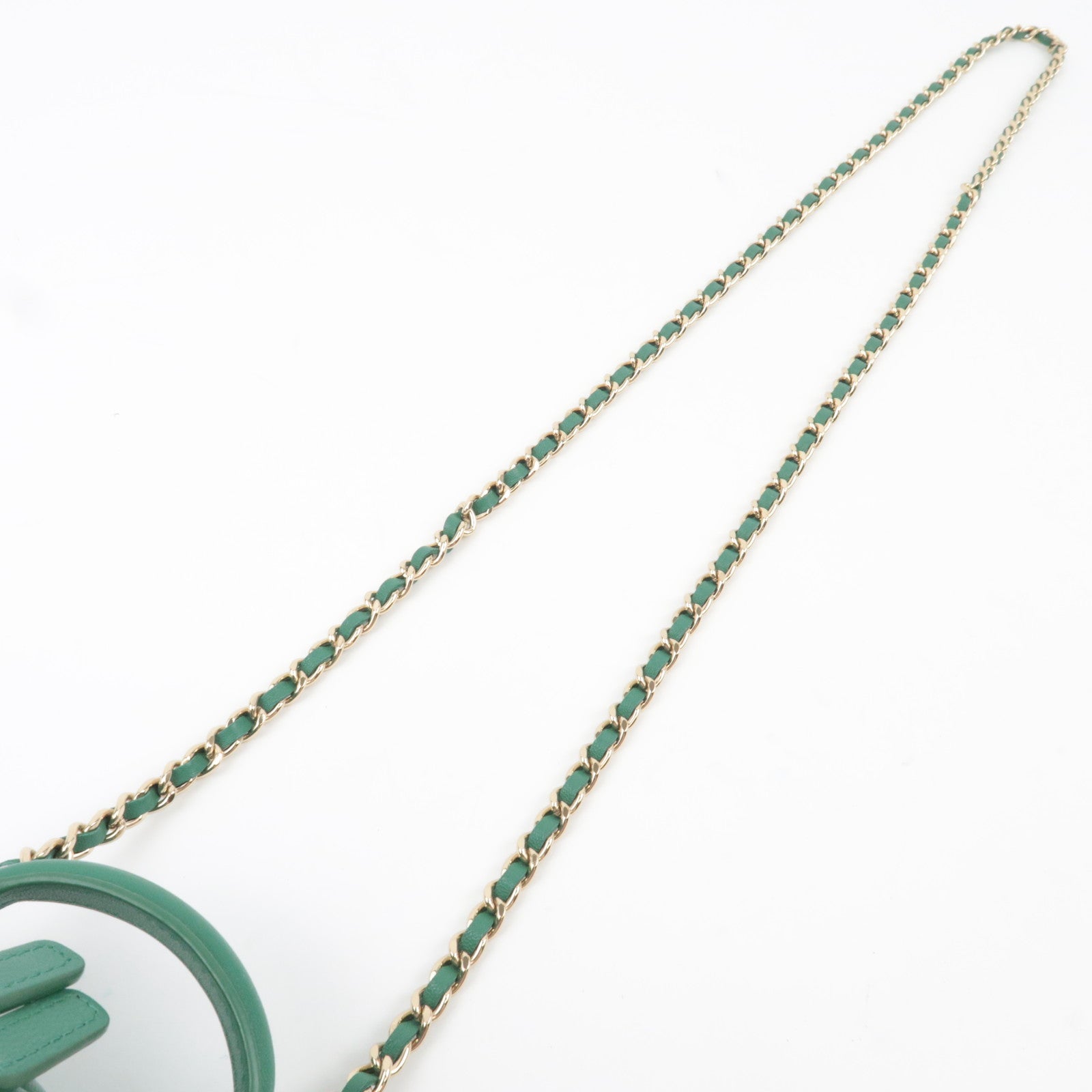 CHANEL Matelasse Lambskin Small Vanity Chain Shoulder Bag Green Gold HDW AP2198