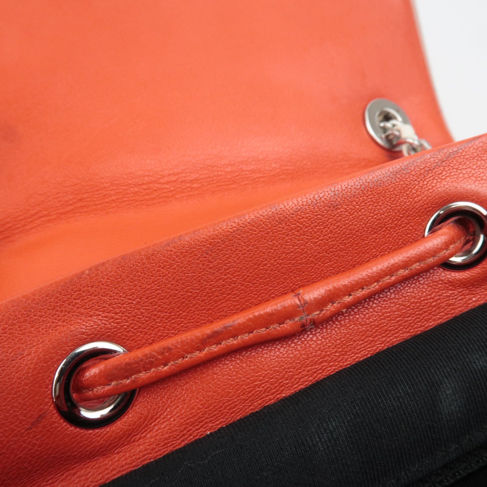 CHANEL Matelasse Lambskin Backpack Red Multicolor