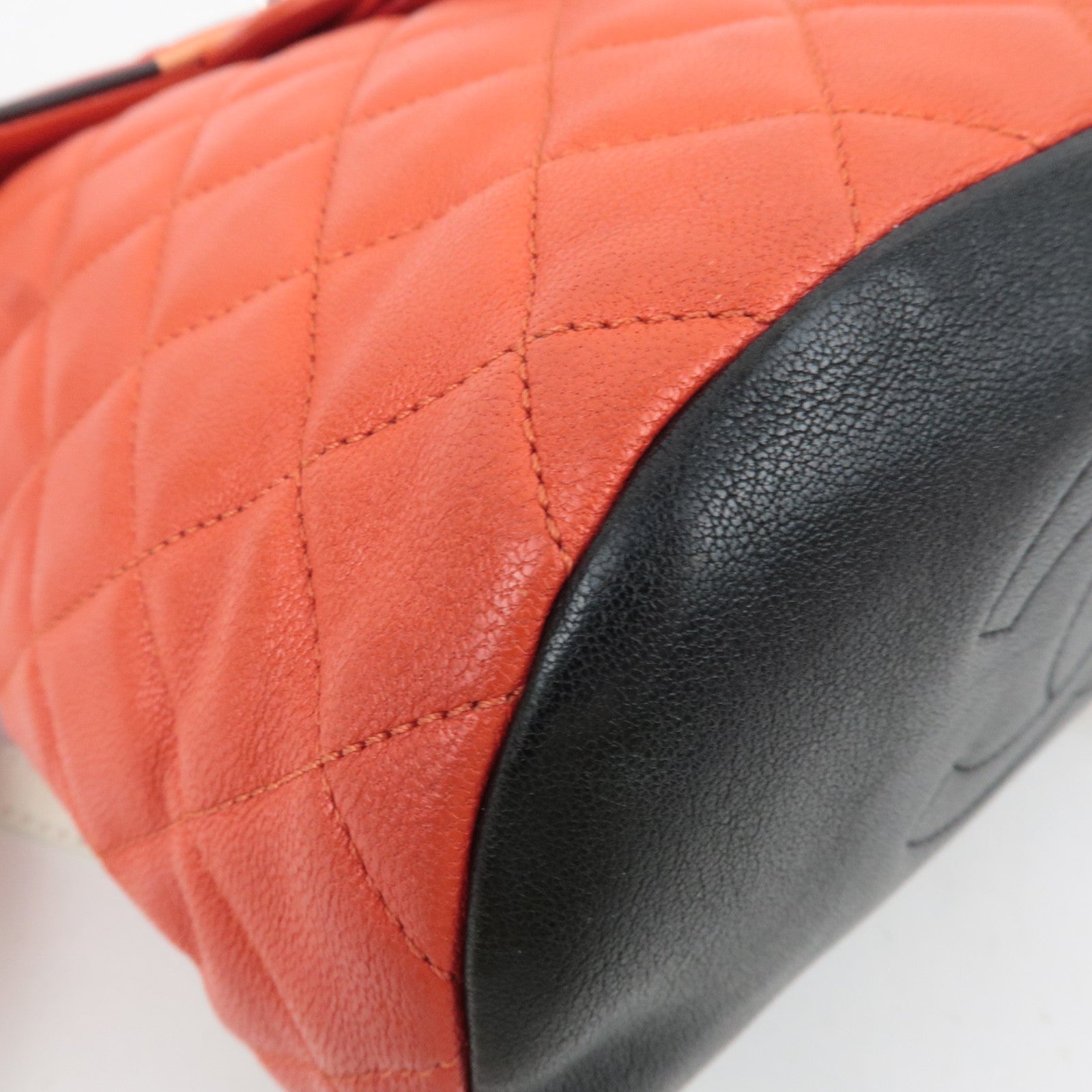 CHANEL Matelasse Lambskin Backpack Red Multicolor