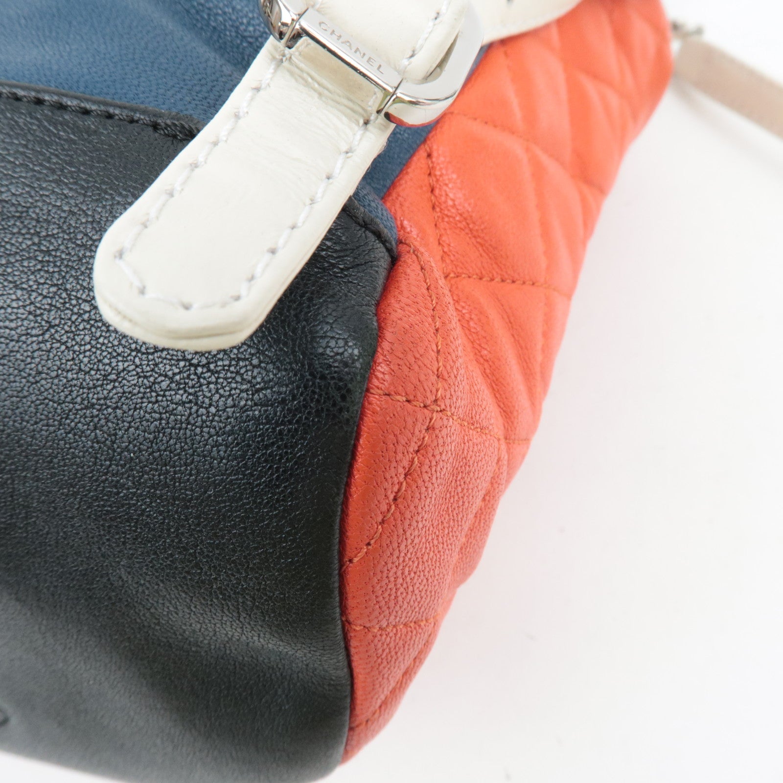 CHANEL Matelasse Lambskin Backpack Red Multicolor
