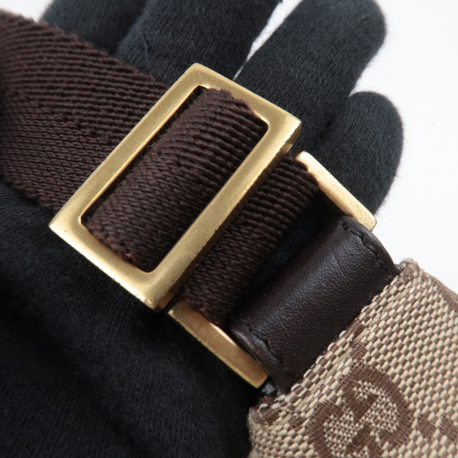 GUCCI Shoulder Bag GG Canvas Leather Beige Brown 106644