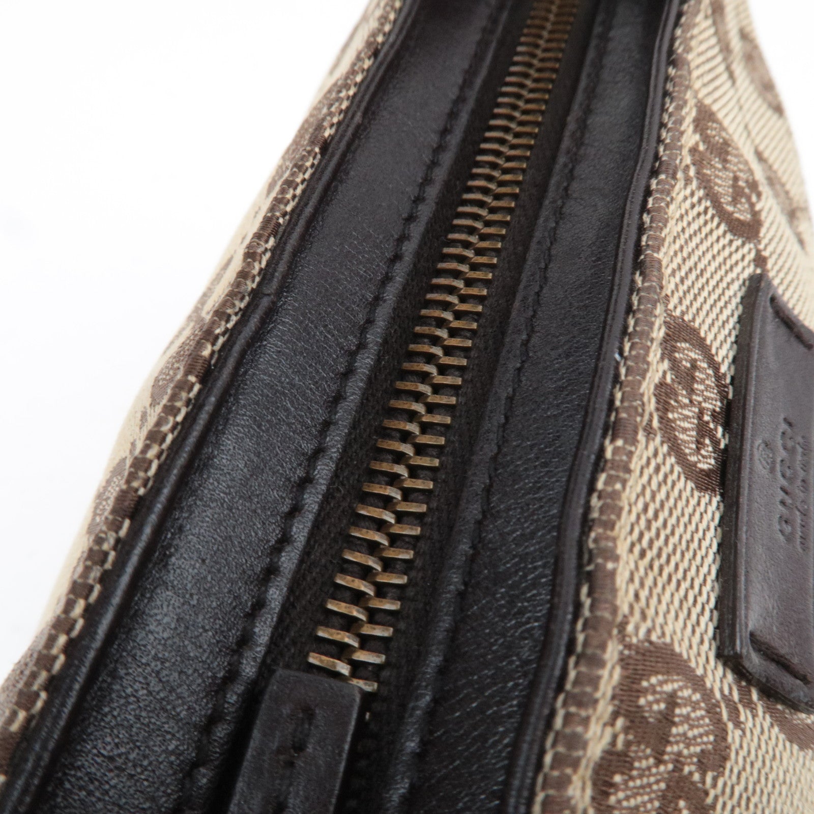 GUCCI Shoulder Bag GG Canvas Leather Beige Brown 106644