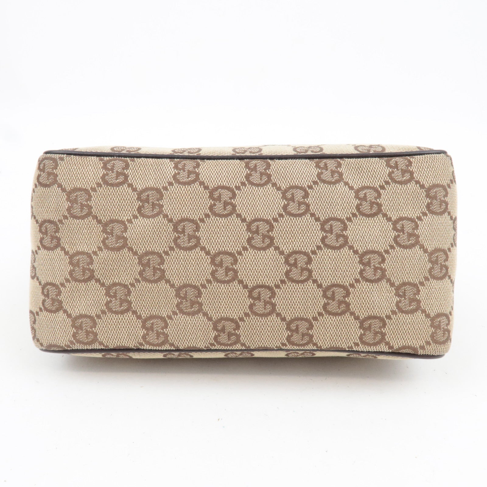 GUCCI Shoulder Bag GG Canvas Leather Beige Brown 106644