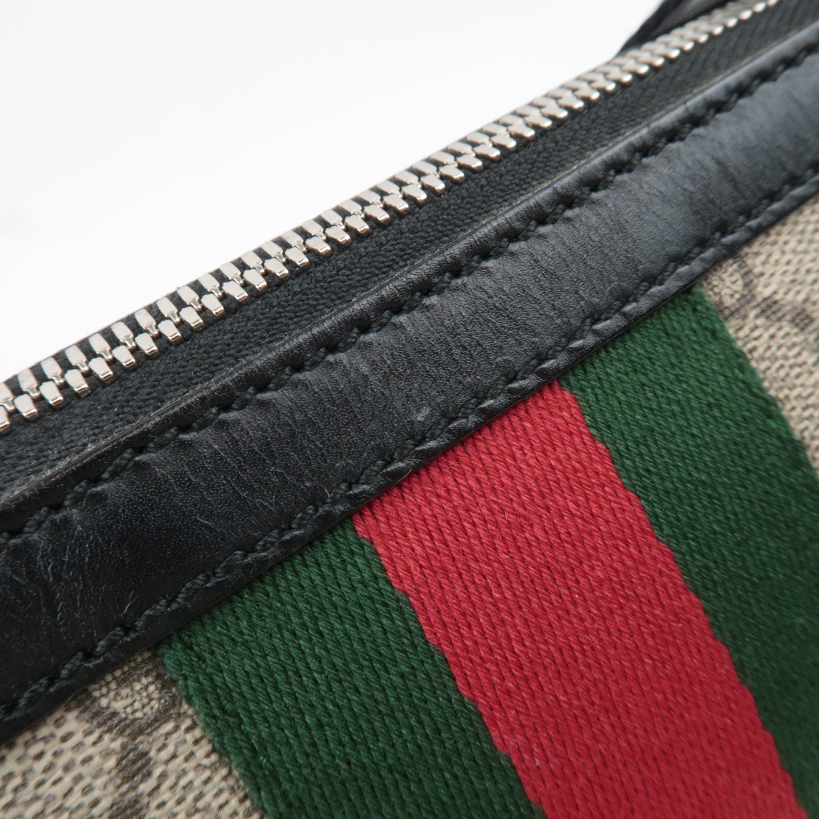 GUCCI Sherry GG Supreme Shoulder Bag Beige Black 471454
