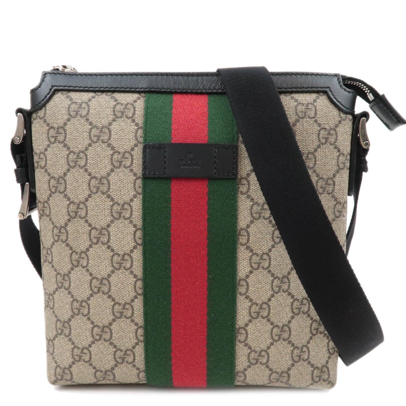 GUCCI Sherry GG Supreme Shoulder Bag Beige Black 47145486803