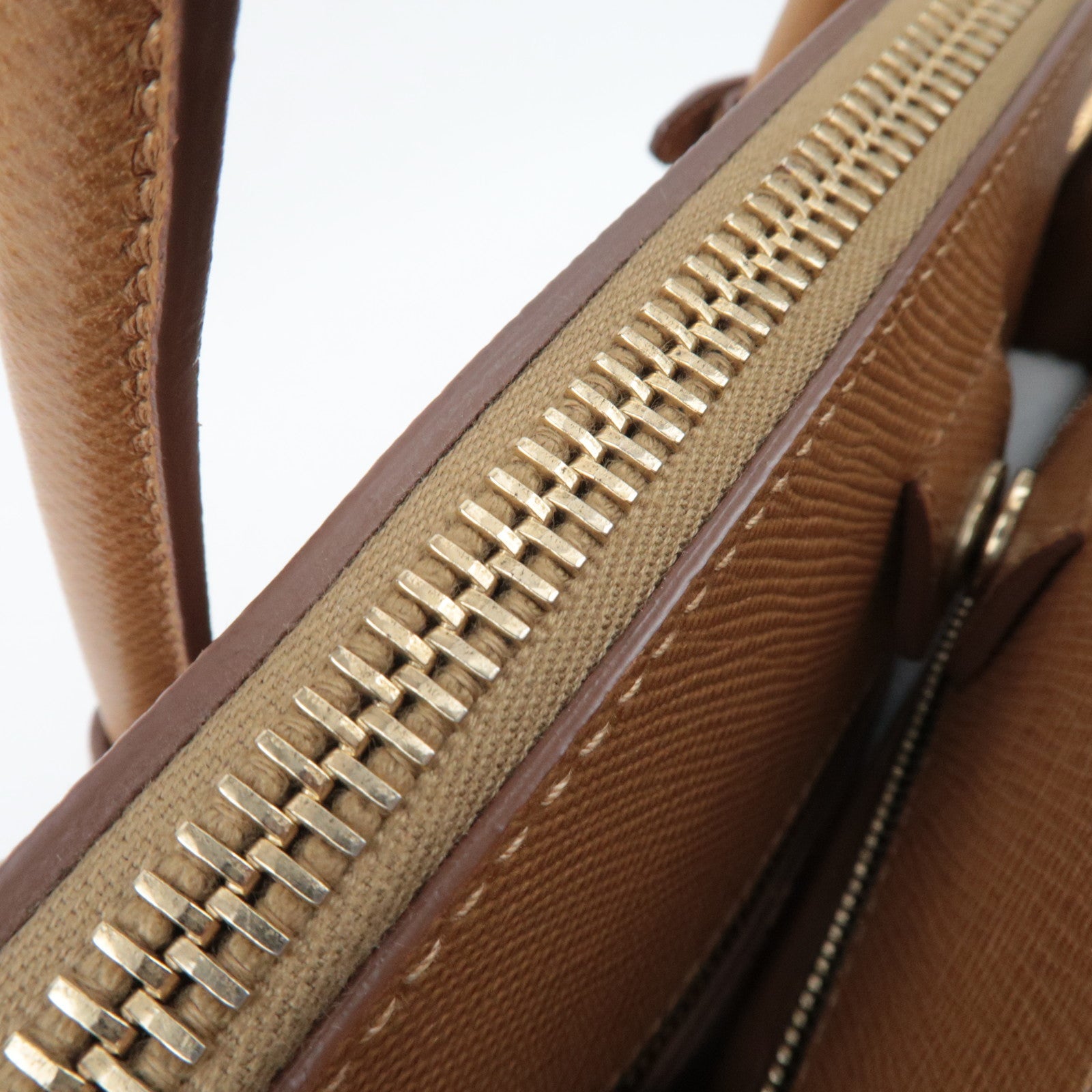 PRADA 2Way Saffiano Leather Handbag Camel