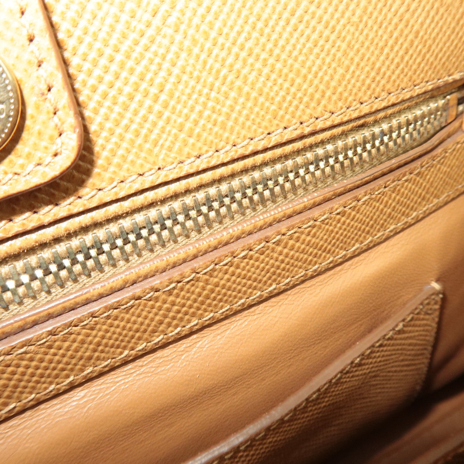 PRADA 2Way Saffiano Leather Handbag Camel